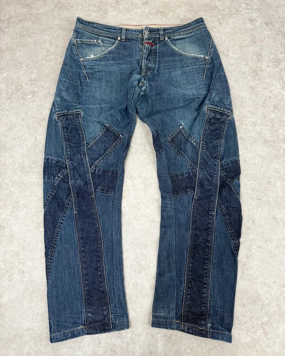 Marithe + Francois Girbaud SS2006 Marithé + François Girbaud Navy Patch Blue Cozy Large Denim Jeans Size US 34 / EU 50 - 1 Thumbnail