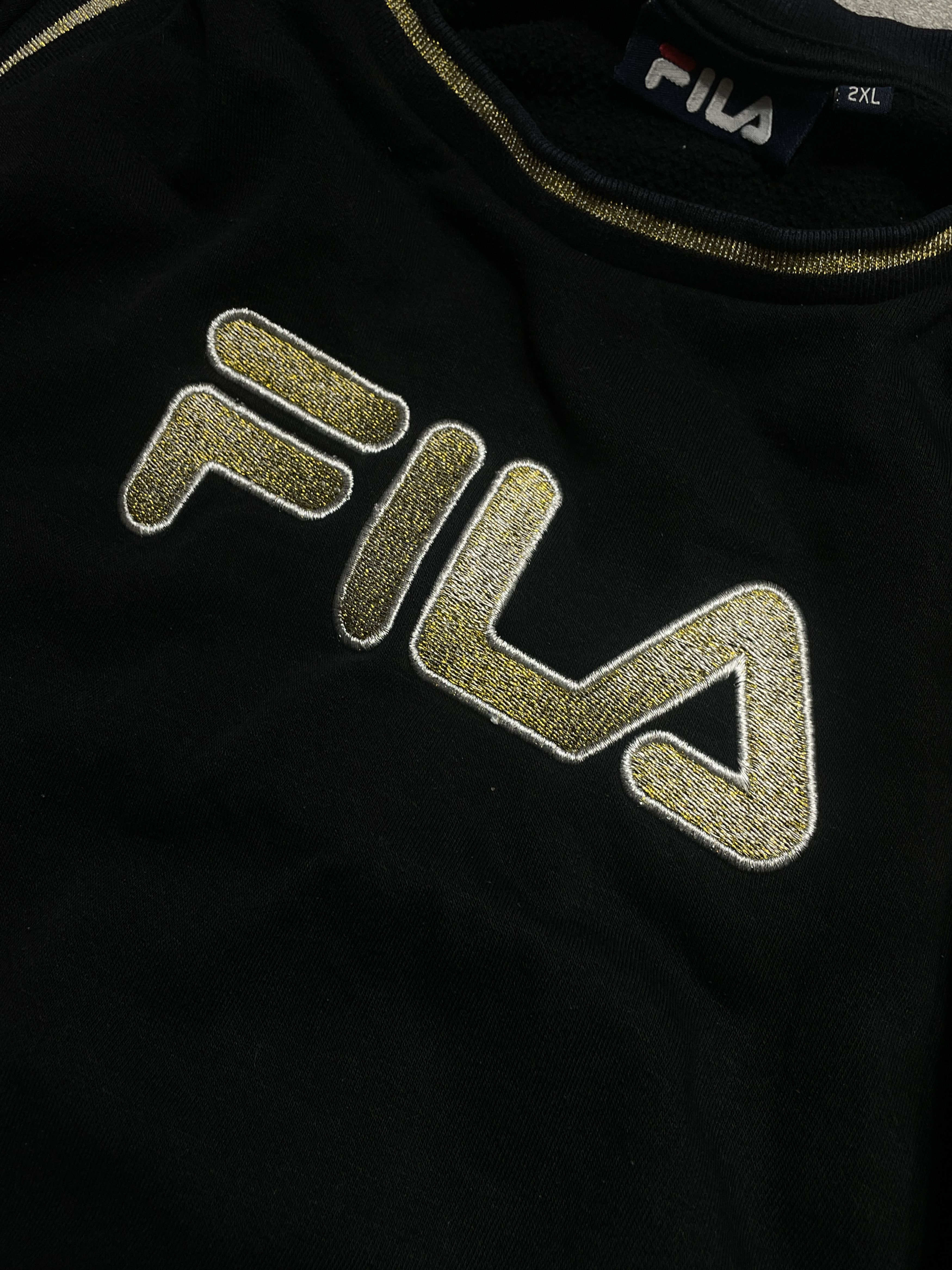 Fila ❗️RARE❗️Fila Vintage Y2K Boxy Fit Sweatshirt Gold Logo Size US S / EU 44-46 / 1 - 4 Thumbnail