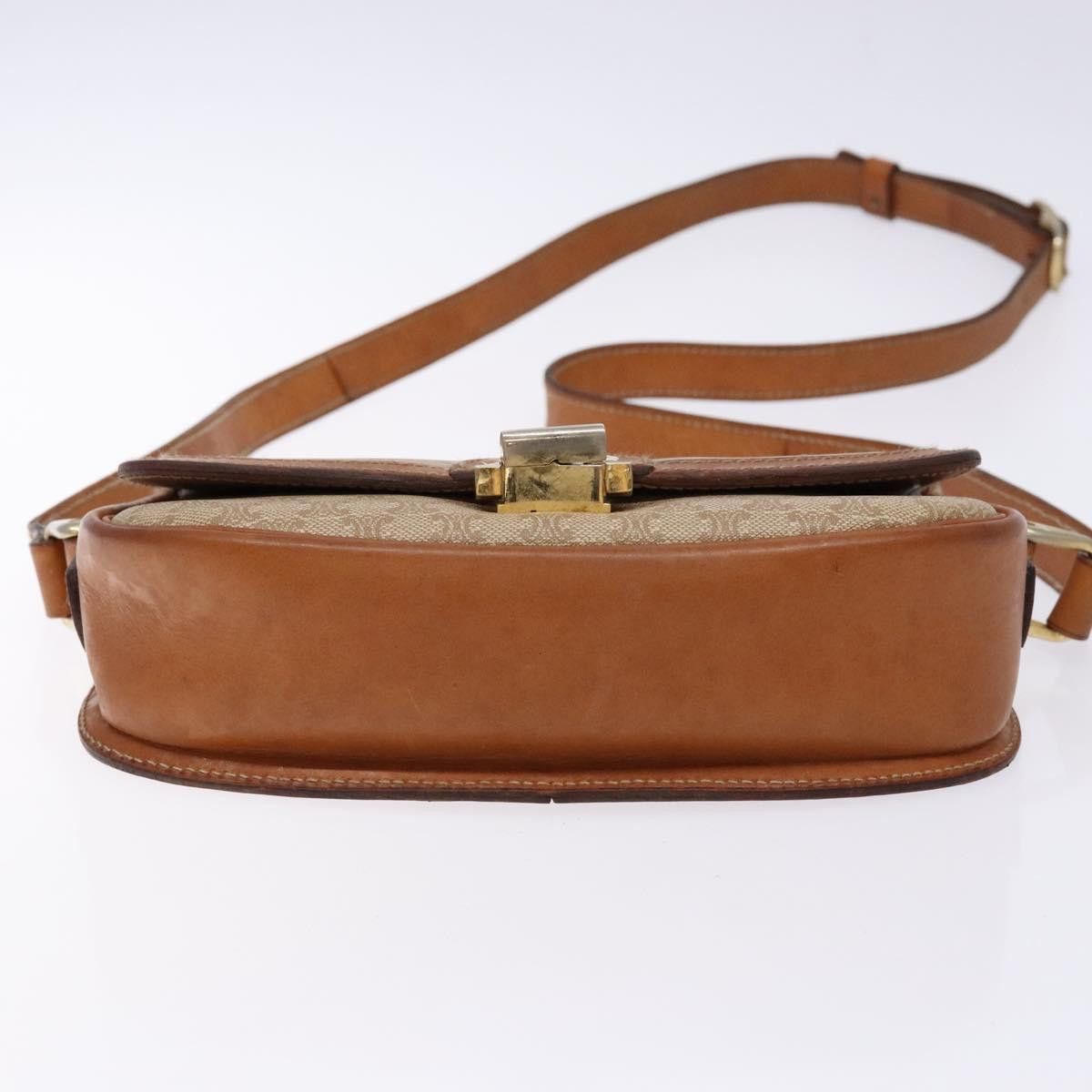 Celine CELINE Macadam Canvas Shoulder Bag Beige Gold Size ONE SIZE - 9 Thumbnail