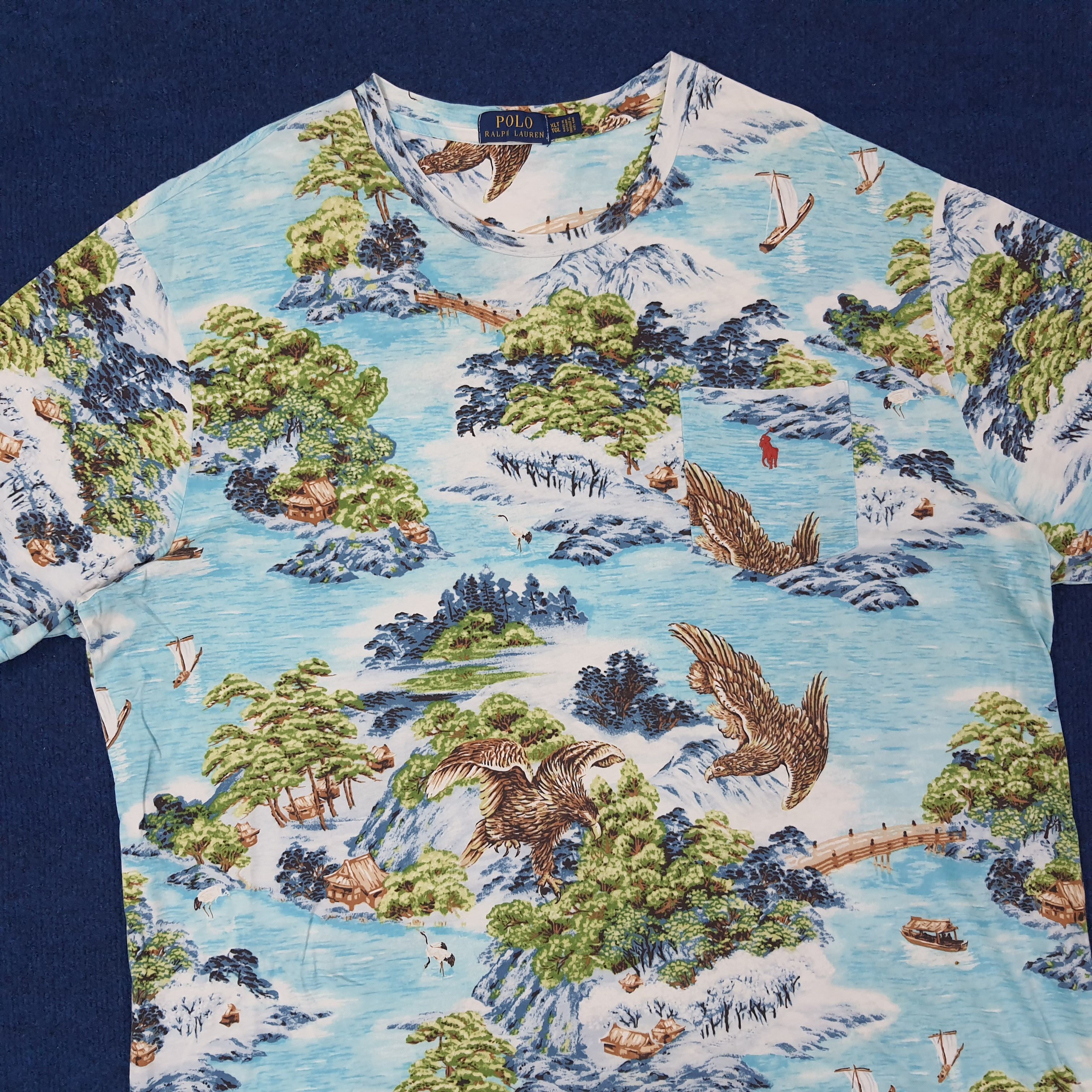 Polo Ralph Lauren Vintage POLO Ralph Lauren Overprint Pocket Tee C249N31 Size US XXL / EU 58 / 5 - 2 Thumbnail