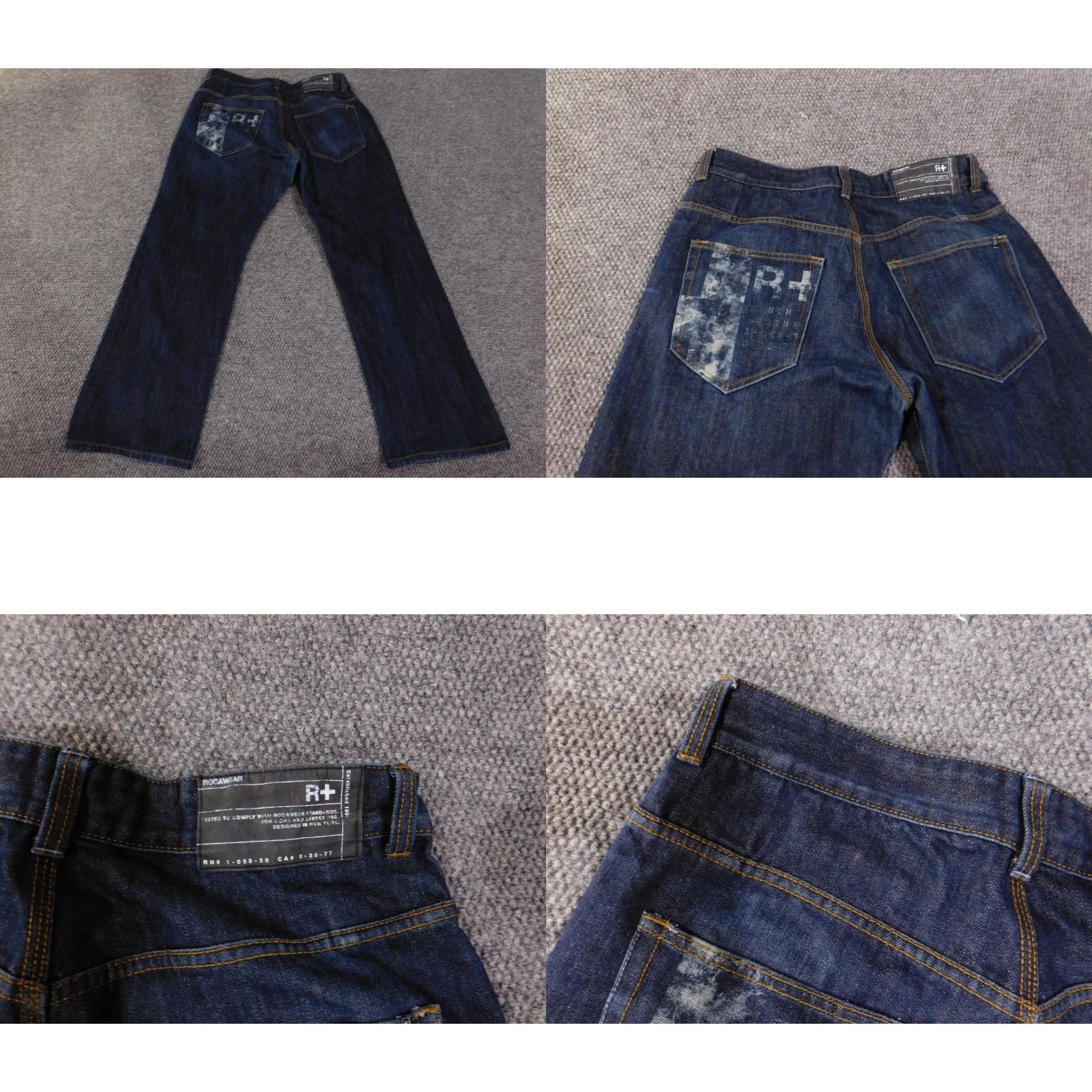 Rocawear Rocawear Jeans Mens 36x36 Dark Blue Original Fit Straight Leg Denim Logo Size US 36 / EU 52 - 8 Thumbnail