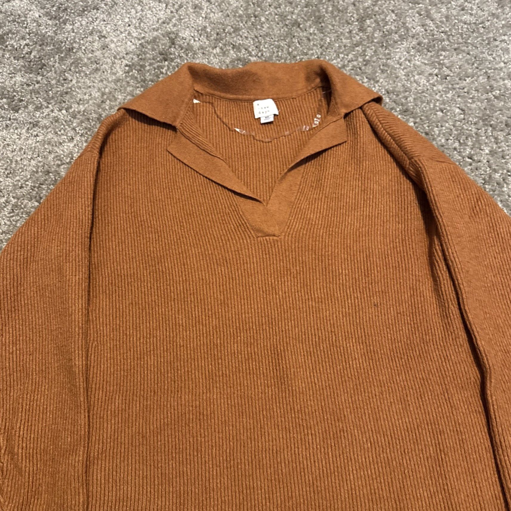 Vintage A New Day Brown Long Sleeve Polo Sweater Dress Women’s Size XS Size XS / US 0-2 / IT 36-38 - 3 Thumbnail