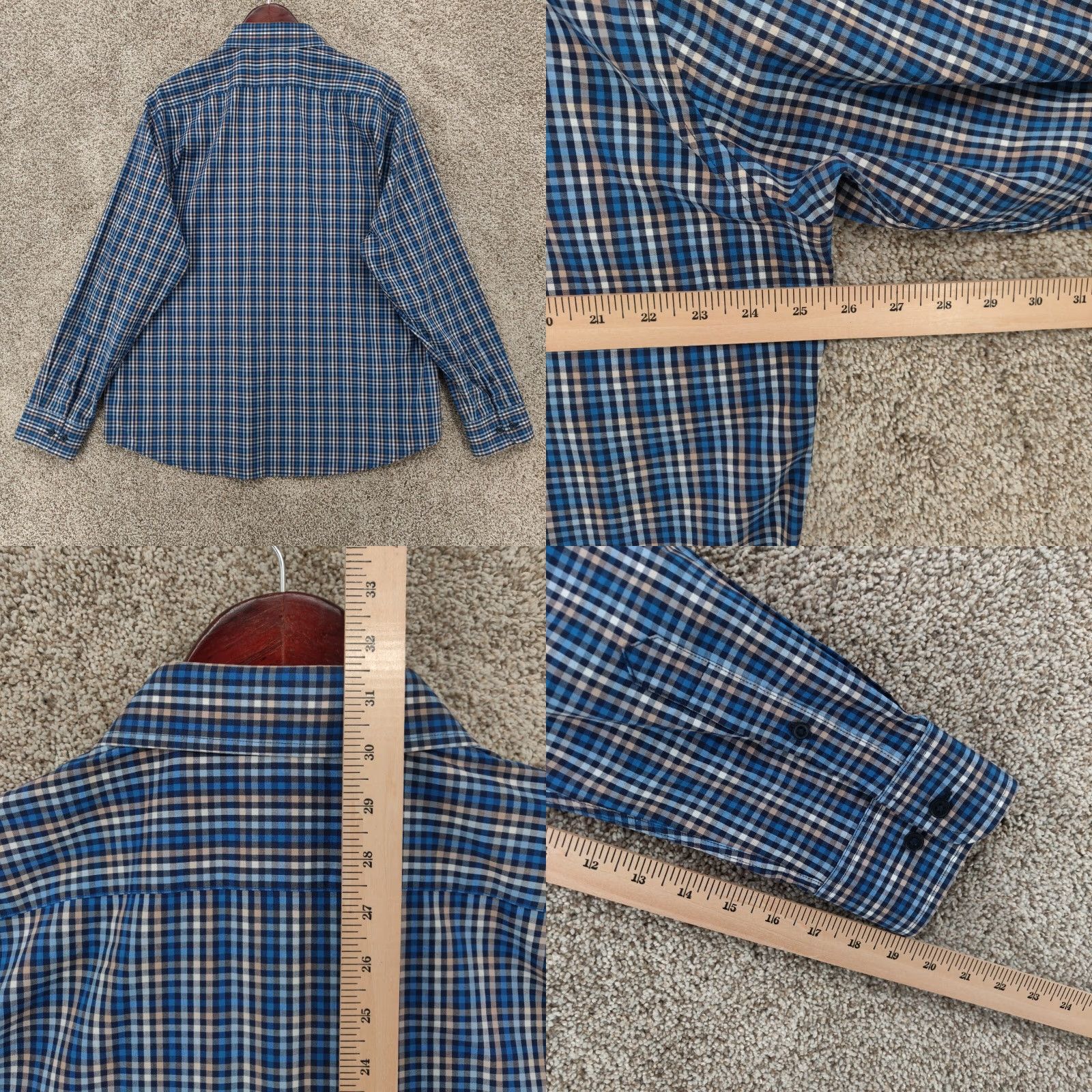 Lucky Brand Lucky Brand Shirt Mens XL Blue Plaid Button-Up Easy Care Pockets Classic Fit Long Sleeve Tailored Size US XL / EU 56 / 4 - 8 Thumbnail