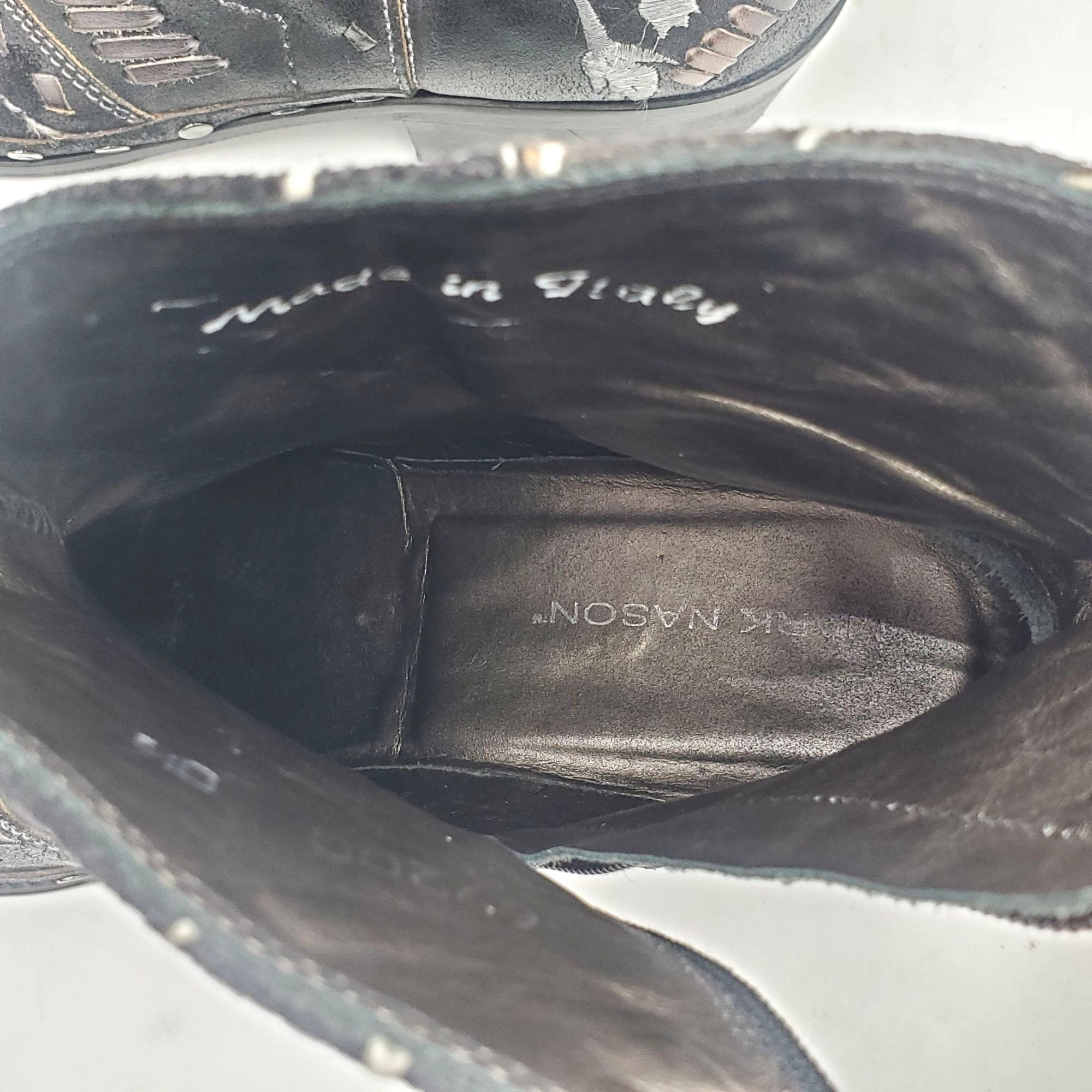 Mark Nason Italy Mark Nason Women's size 8.5 Black Leather distressed W Size US 8.5 / IT 38.5 - 7 Thumbnail