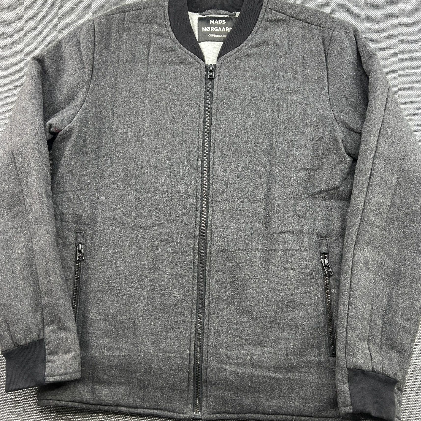 Vintage Mads Norgaard Wool jacket Mens Medium Full Zip Lined Gray Quilted Jacket Size US M / EU 48-50 / 2 - 2 Thumbnail