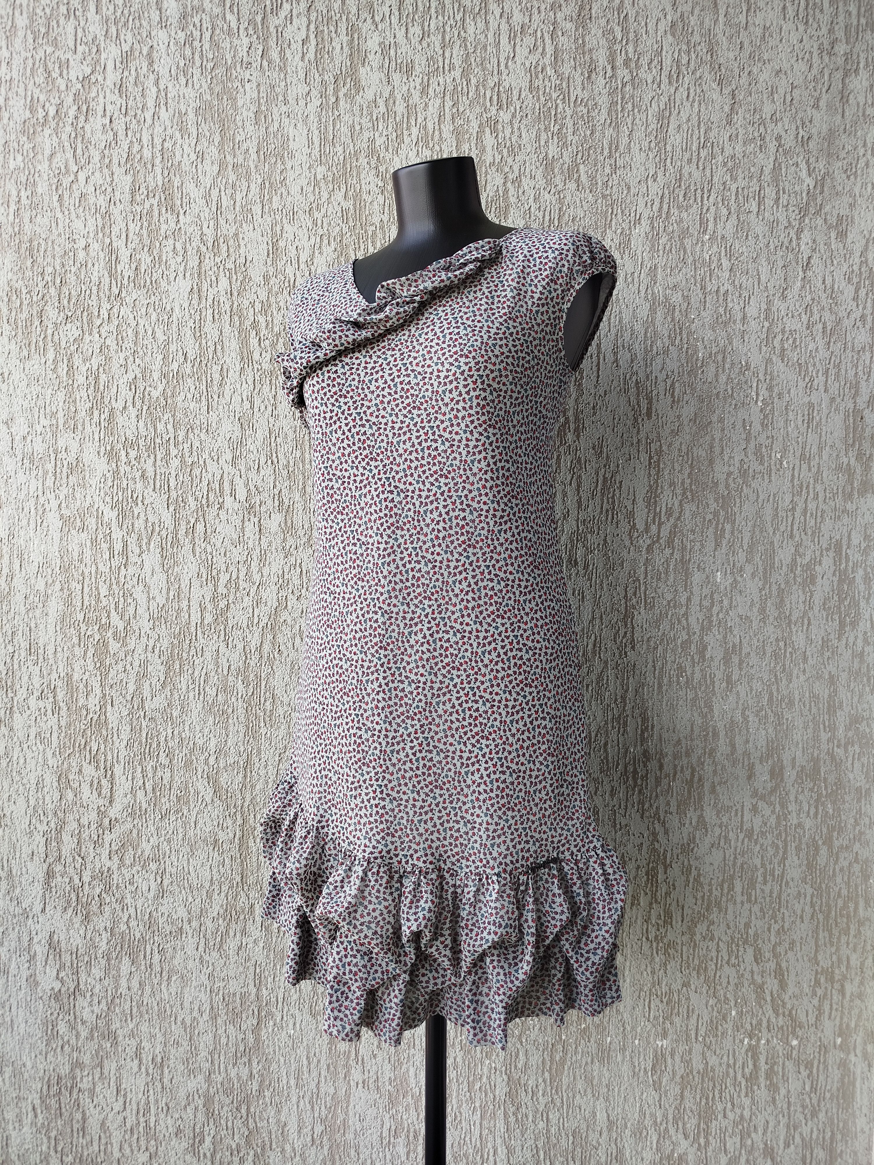 Cop Copine Dress Kentucky Ruffles Chiffon Floral Vintage Size 38/M Size M / US 6-8 / IT 42-44 - 2 Thumbnail