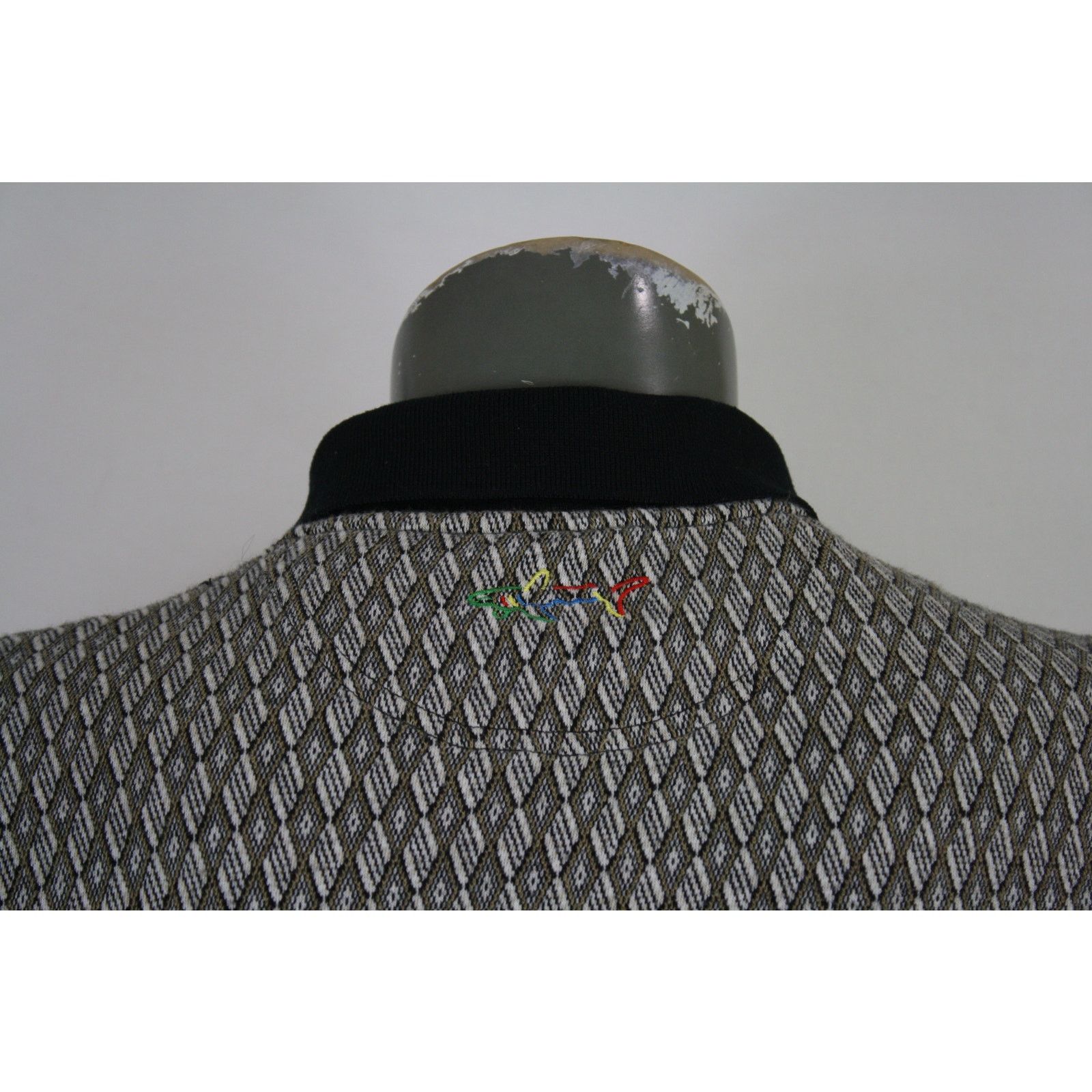 Greg Norman × Vintage Vintage Greg Norman Shark Logo Knit Abstract Pattern Polo Size US L / EU 52-54 / 3 - 5 Thumbnail