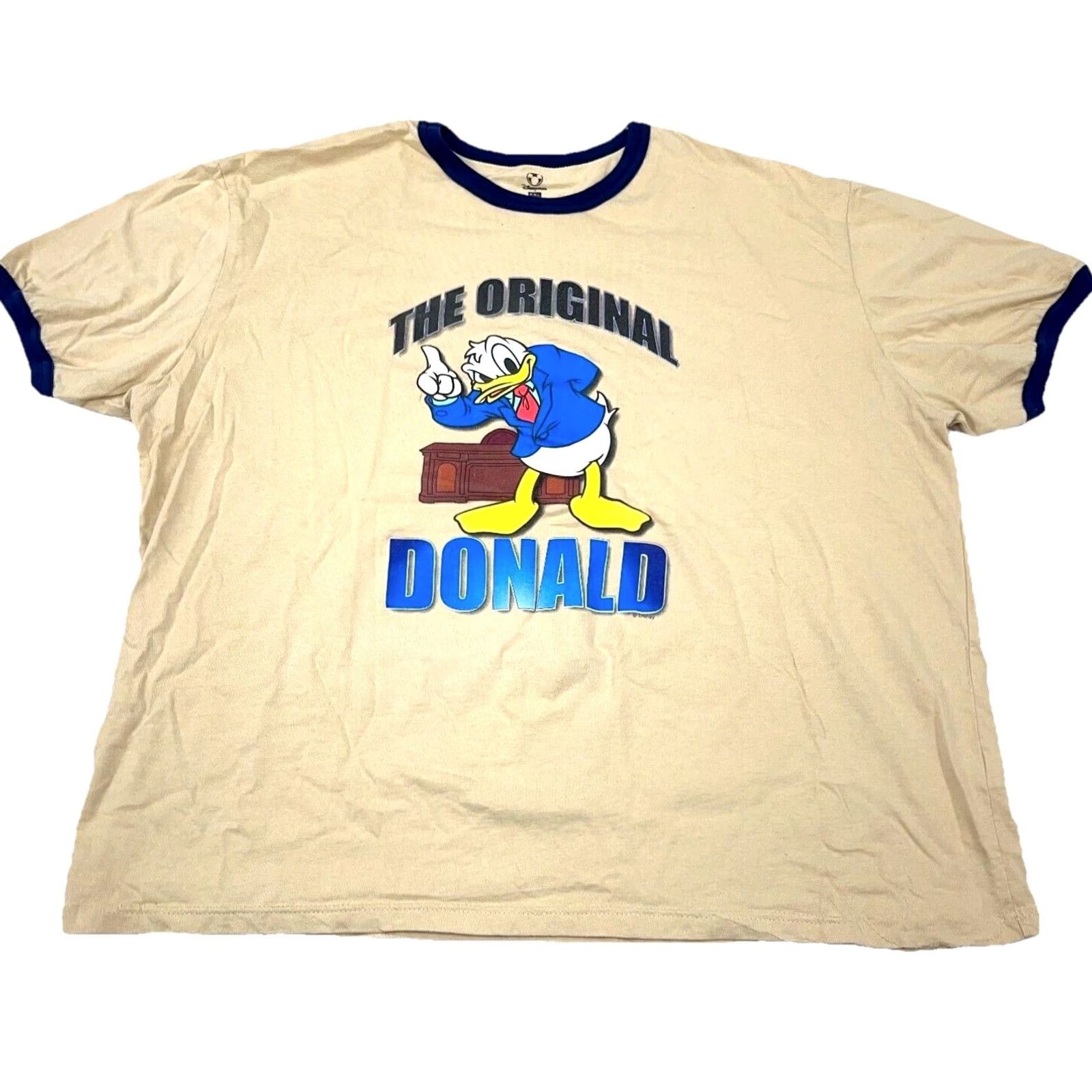 Disney Disney Shirt Men 2XL Tan Brown Blue Tee Donald Duck Ringer Retro Graphic Print Logo XS? N/A Size US XXL / EU 58 / 5 - 2 Thumbnail