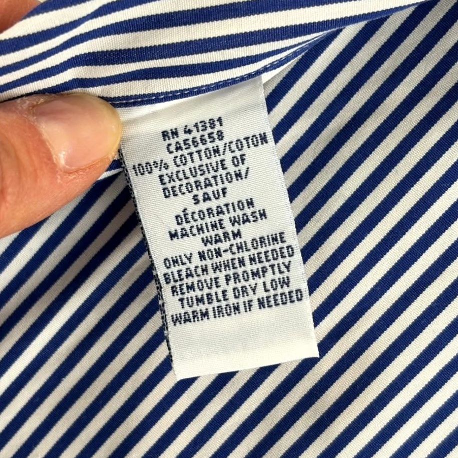 Polo Ralph Lauren VINTAGE Polo Ralph Lauren Shirt Blue White Striped Men XL 17.5 34/35 Preppy Pony Size US XL / EU 56 / 4 - 7 Thumbnail