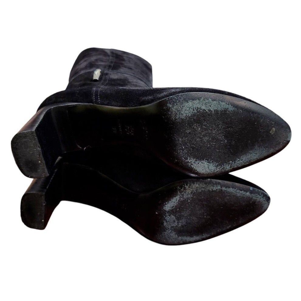 Longchamp Longchamp Roseau Heeled boots Black suede Bamboo logo Size US 7.5 / IT 37.5 - 12 Thumbnail