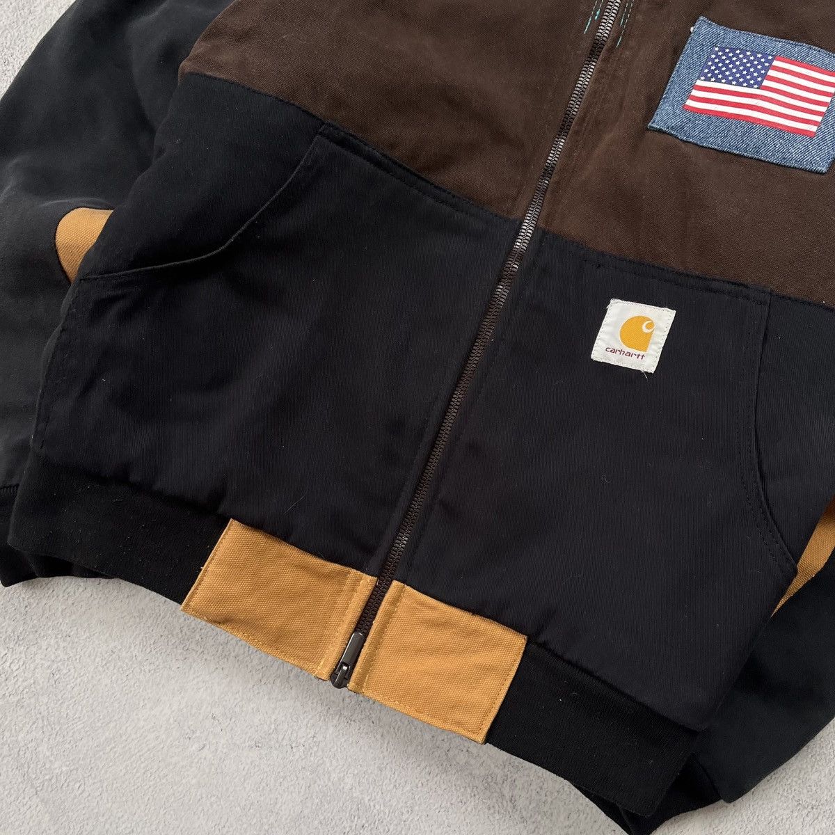 Carhartt Vintage Carhartt USA Flag distressed Reworked jacket Size US S / EU 44-46 / 1 - 6 Thumbnail
