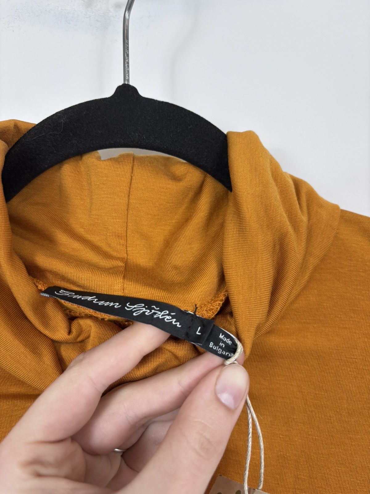 Gudrun Sjoden Gudrun Sjoden NWT Women’s Orange Lyocell Polo Neck Top Size L / US 10 / IT 46 - 8 Thumbnail