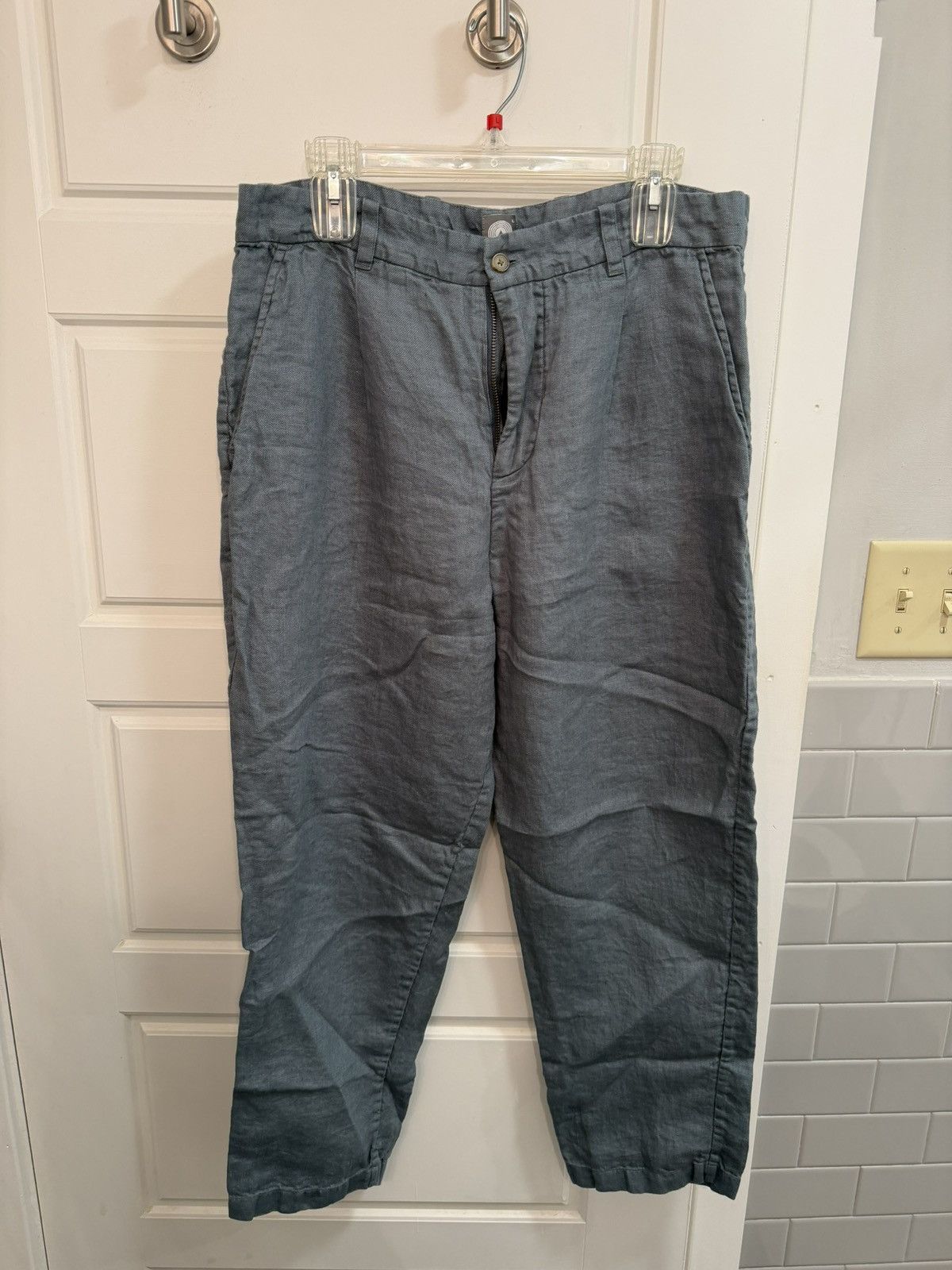 18 East 18 EAST JIAN SINGLE PLEAT PANT - SLATE LINEN SIZE L Size US 36 / EU 52 - 1 Thumbnail
