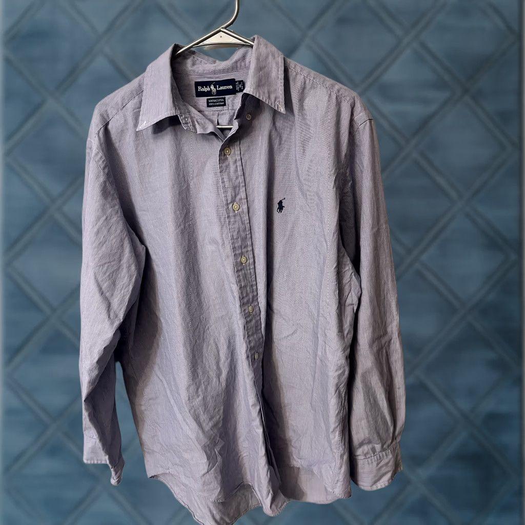 Ralph Lauren Ralph Lauren Yarmouth Shirt Men 16 Blue Striped Long Sleeve Button Down Size US L / EU 52-54 / 3 - 1 Thumbnail