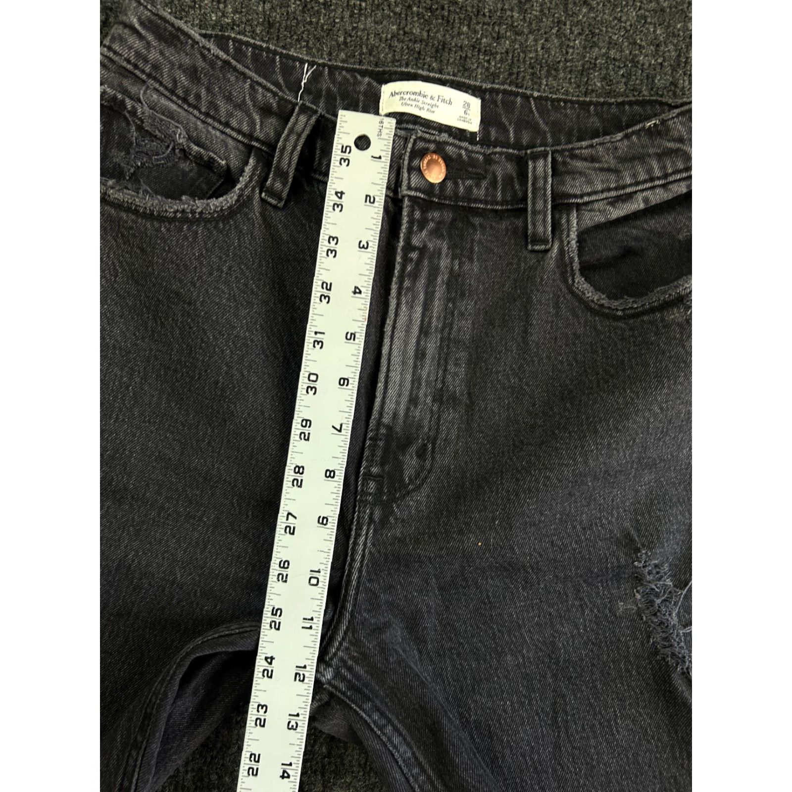 Abercrombie & Fitch Abercrombie & Fitch Jeans Ankle Straight 28 6 R Black Womens Regular 28 5-Pocket Denim Modern Comfort 90s Beach Bohemian City Preppy Style Size 28" / US 6 / IT 42 - 6 Thumbnail