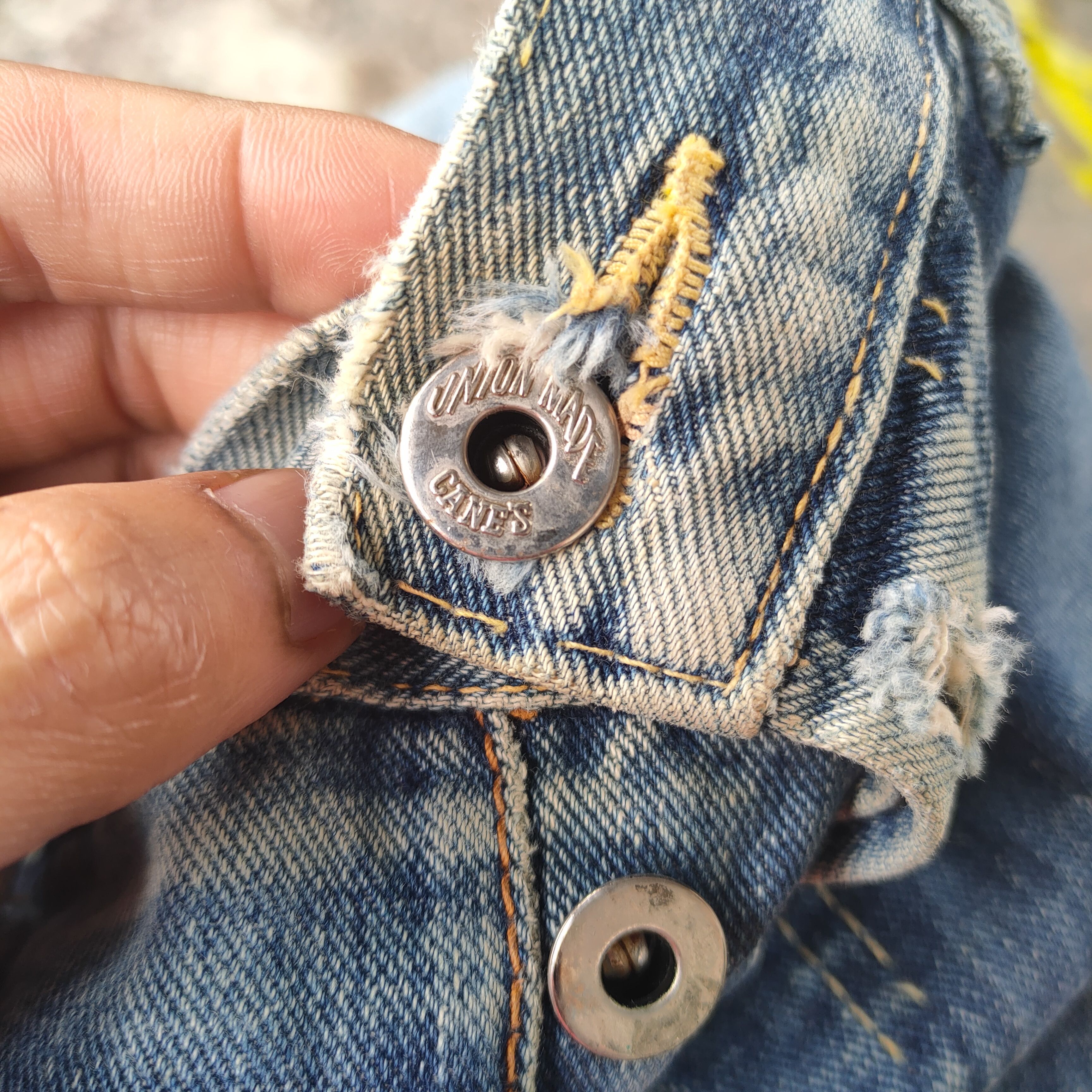Union LA VINTAGE UNION MADE SELVEDGE FADED RIPPED JEANS DENIM PANTS Size US 34 / EU 50 - 16 Thumbnail