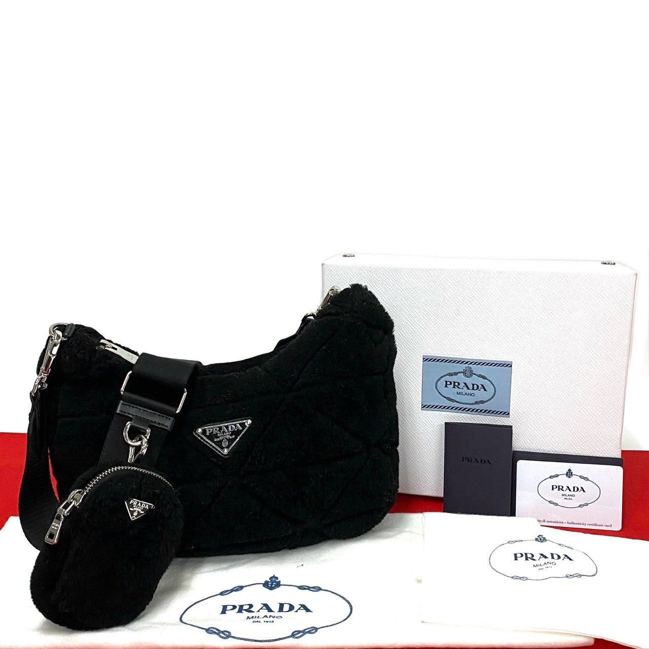 Prada Prada Shoulder Bag Black Shearling Size ONE SIZE - 1 Thumbnail