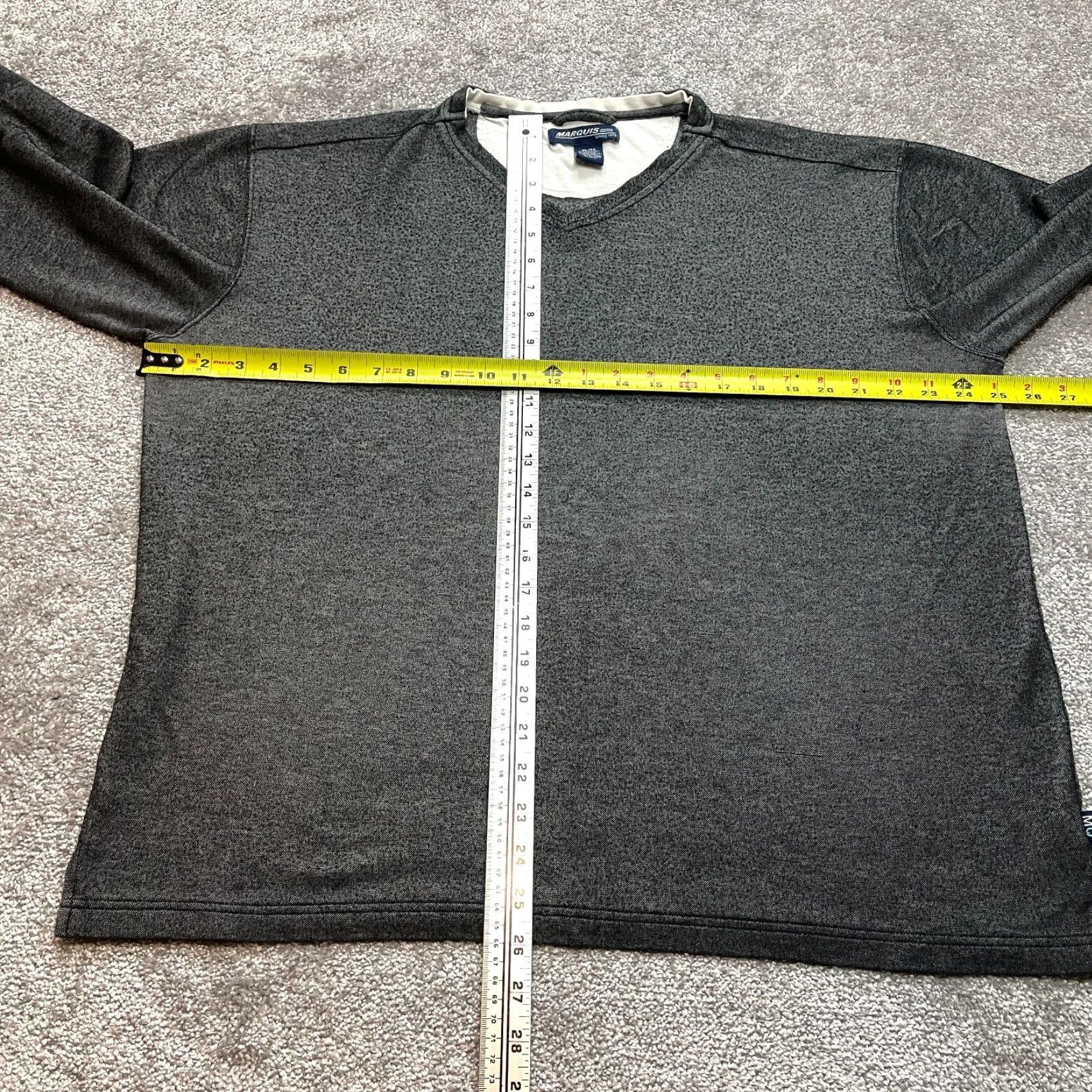 Vintage Maqruis Shirt Mens XL Gray Long Sleeve Viscose Casual Basic Tee Size US XL / EU 56 / 4 - 7 Thumbnail