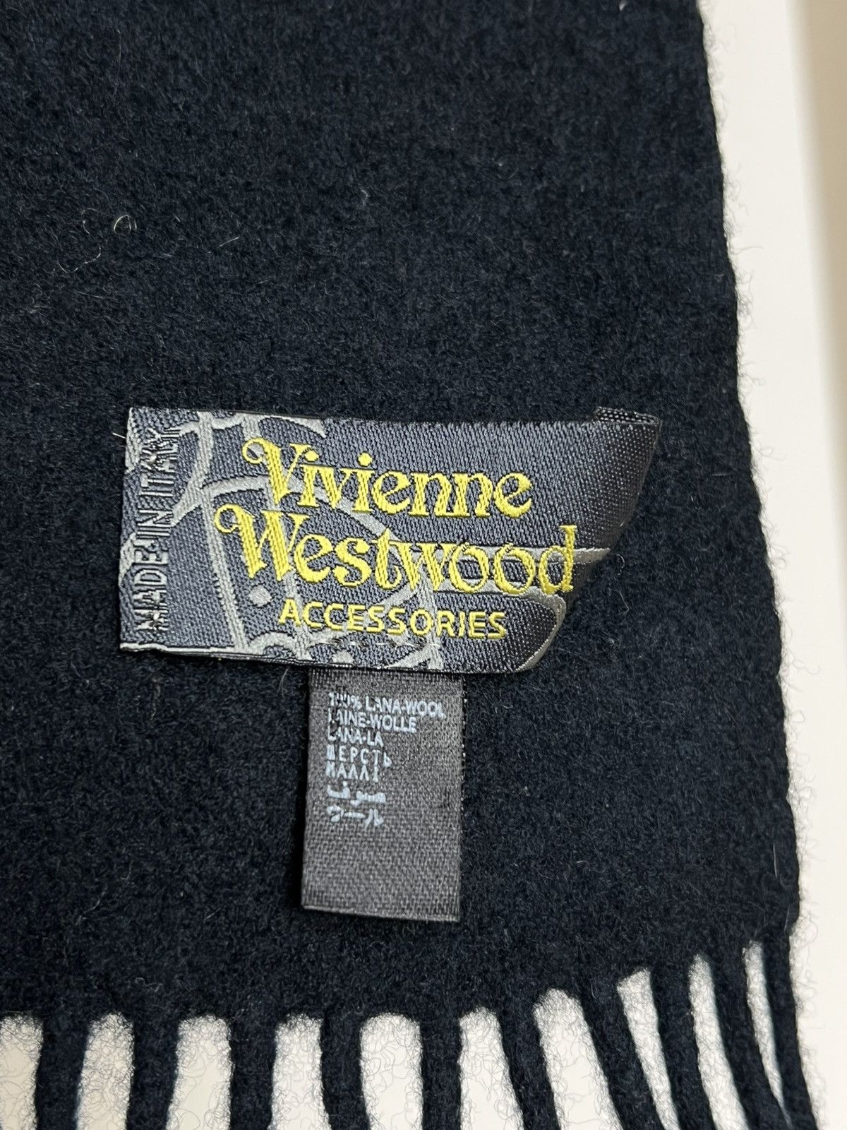 Vivienne Westwood Vivienne Westwood Embroidered Orb Logo Wool Scarf Size ONE SIZE - 5 Thumbnail