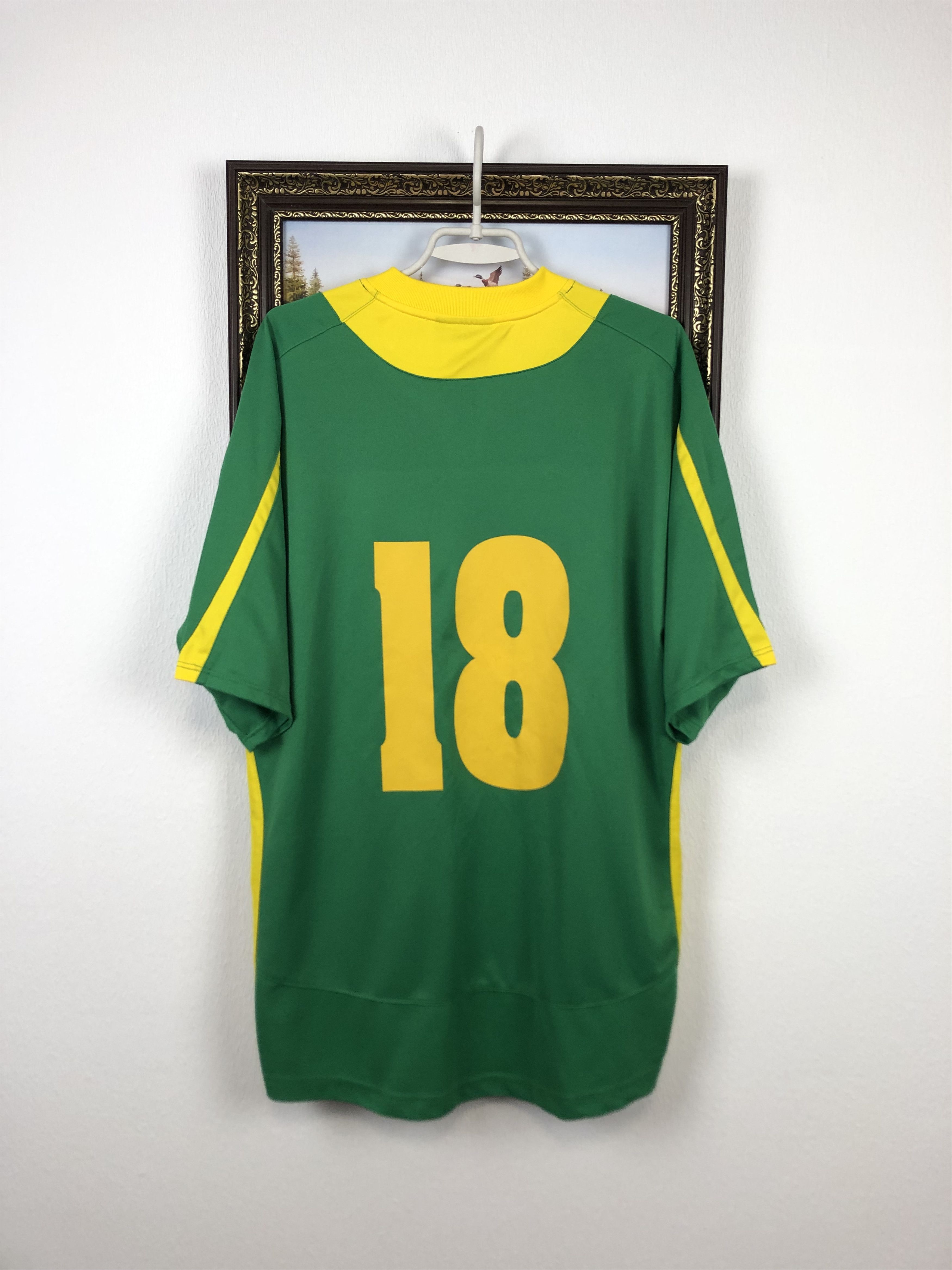 Vintage Lithuania football shirt 2007 #18 Player Issue Jersey Rare Size US XL / EU 56 / 4 - 11 Thumbnail