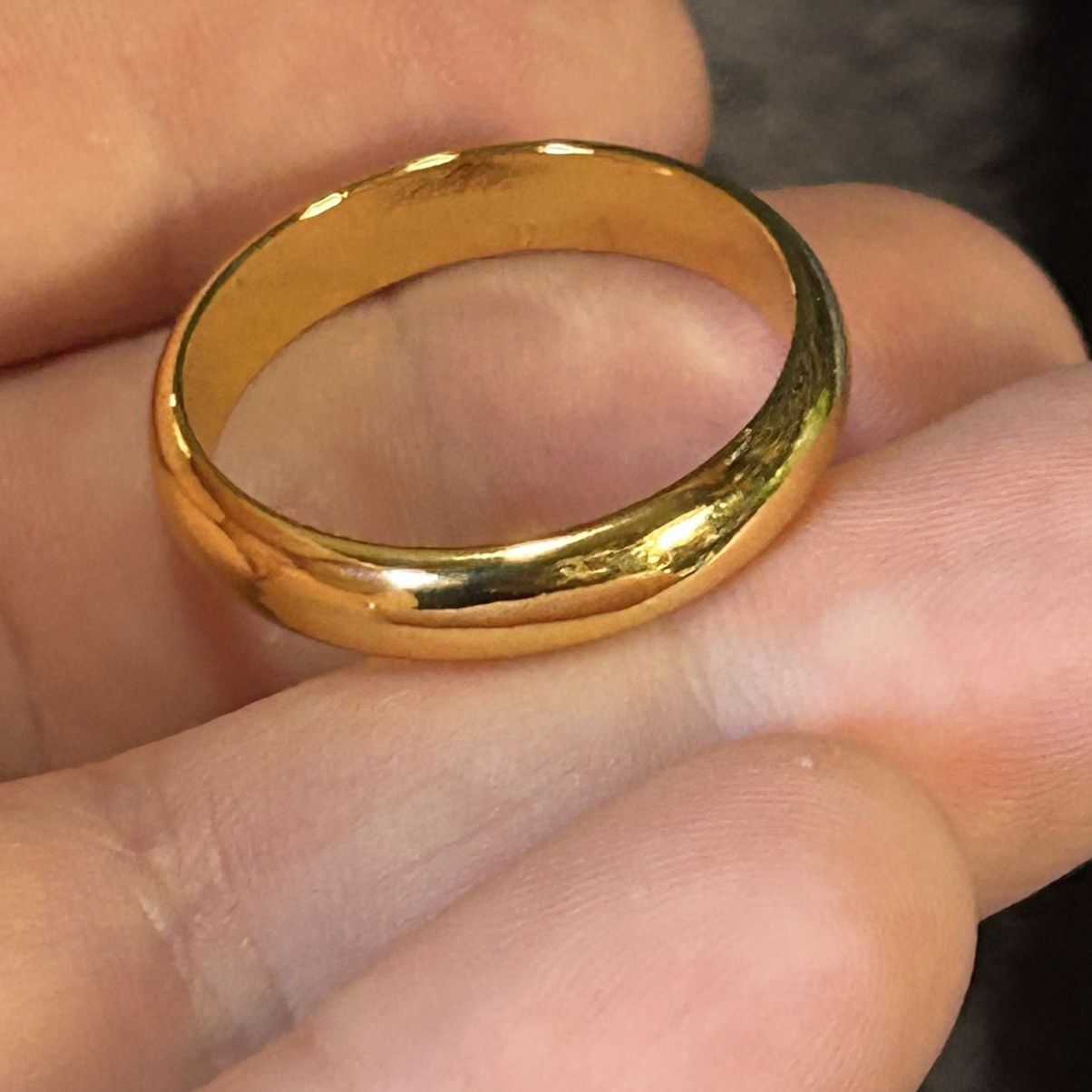 Jewelry Shiny 18kt gold plated 4mm stainless steel comfort ring 11 Size ONE SIZE - 4 Thumbnail