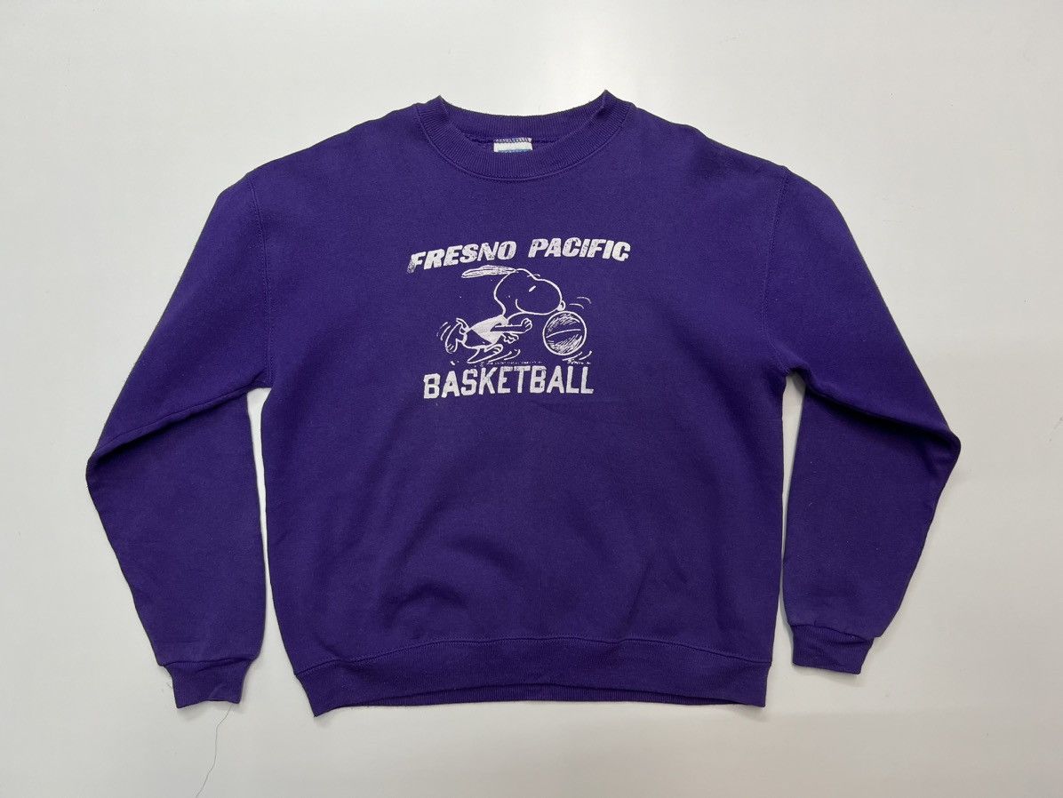 image of Vintage Freshno Pacific Basketball Sweatshirt in Purple, Men's (Size Small)