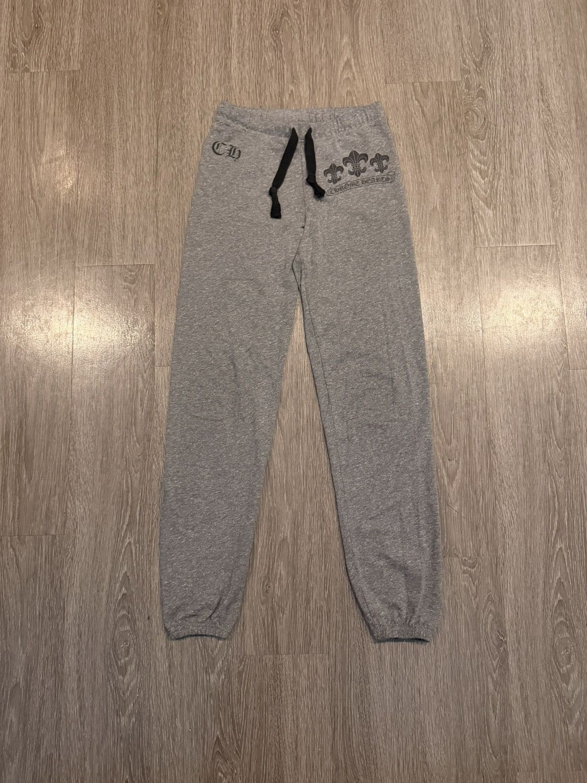 Chrome Hearts Chrome Hearts Heather Grey BS Fleur Print Sweatpants Small Size US 30 / EU 46 - 2 Thumbnail