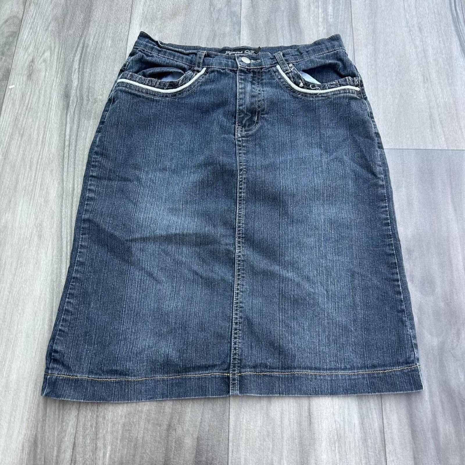 Other Vintage y2k Grey Black Faded Womens Mid Length Skirt size 7 Size 30" / US 8 / IT 44 - 1 Thumbnail