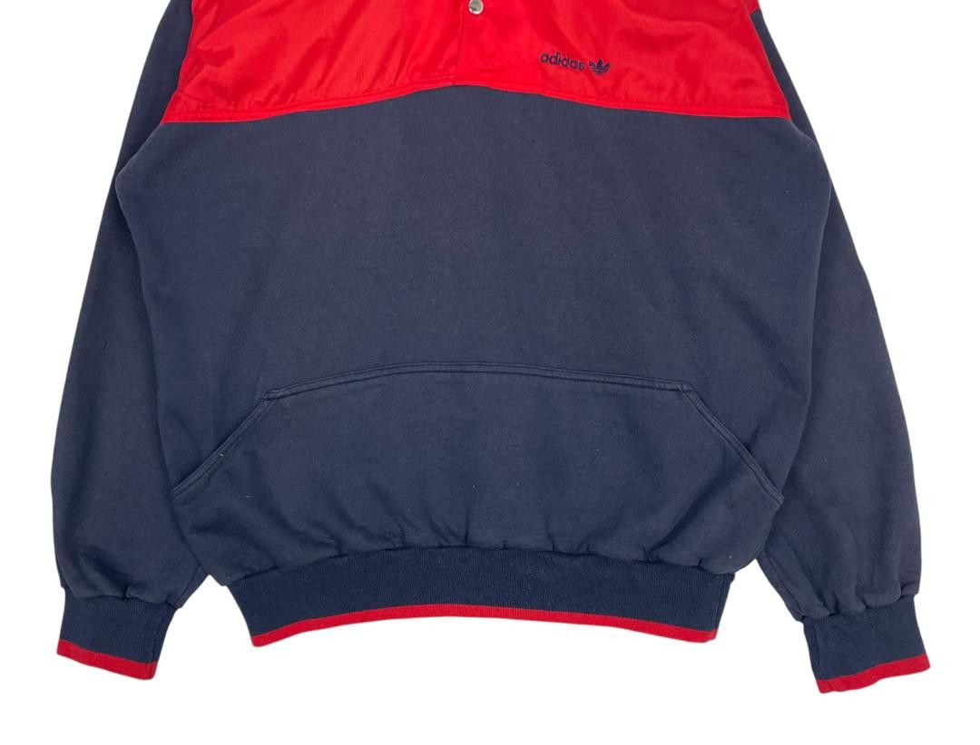 Adidas Rare Adidas Colour Block-Two Type Fabric-Snap Button Hoodie Size US L / EU 52-54 / 3 - 6 Thumbnail