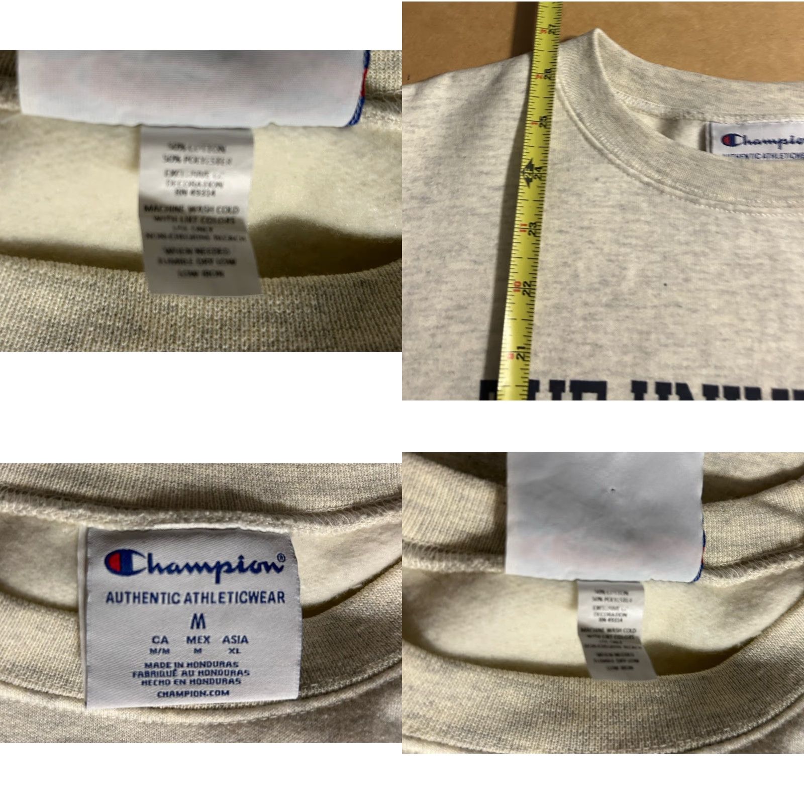 Champion VINTAGE Champion Sweatshirt University Of Akron Pullover Heather Creme Creme Crew Neck Unisex Adults Medium Size US M / EU 48-50 / 2 - 10 Thumbnail