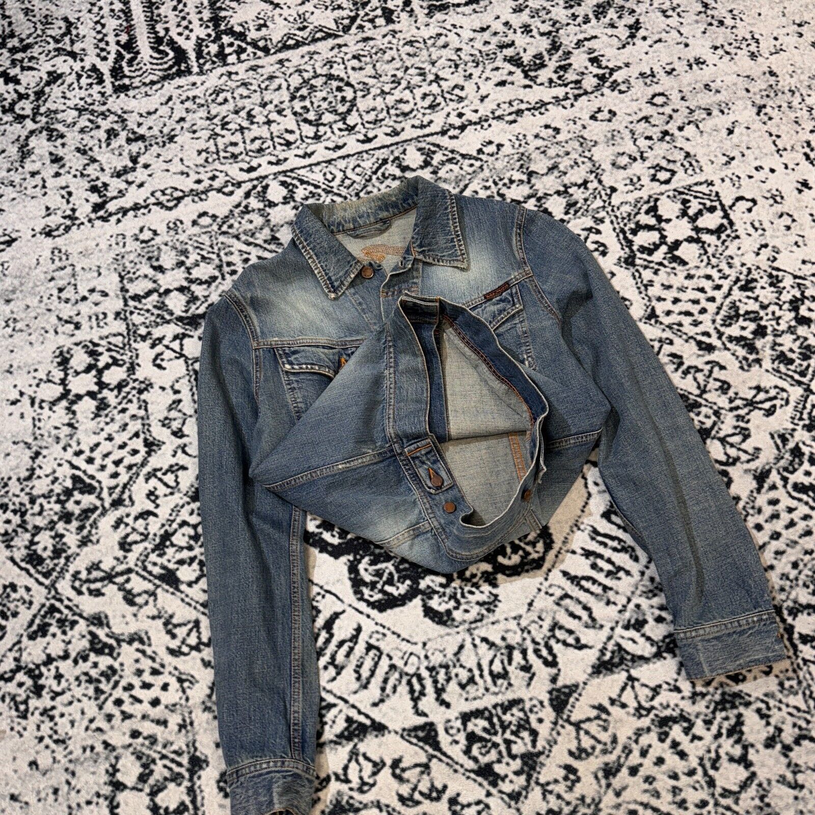 Nudie Jeans × Vintage Vintage Nudie Jeans Blue Cotton Denim Trucker Jacket Size S Size US S / EU 44-46 / 1 - 12 Thumbnail