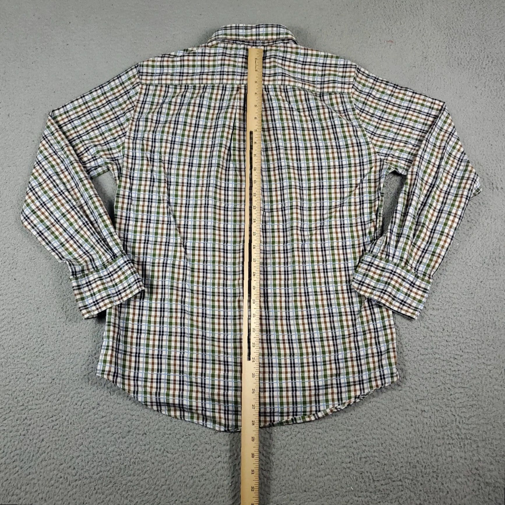 Tommy Hilfiger Tommy Hilfiger Shirt Mens Medium Beige Plaid Slim Fit Button-Up Long Sleeve Size US M / EU 48-50 / 2 - 3 Thumbnail