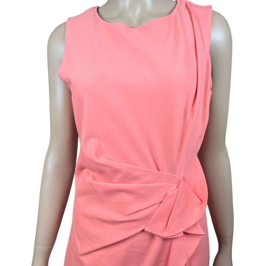 KOBI HALPERIN Kobi Halperin Quinn Dress Coral Rose Pink Sleeveless Draped Size 6 (044) Size M / US 6-8 / IT 42-44 - 3 Thumbnail