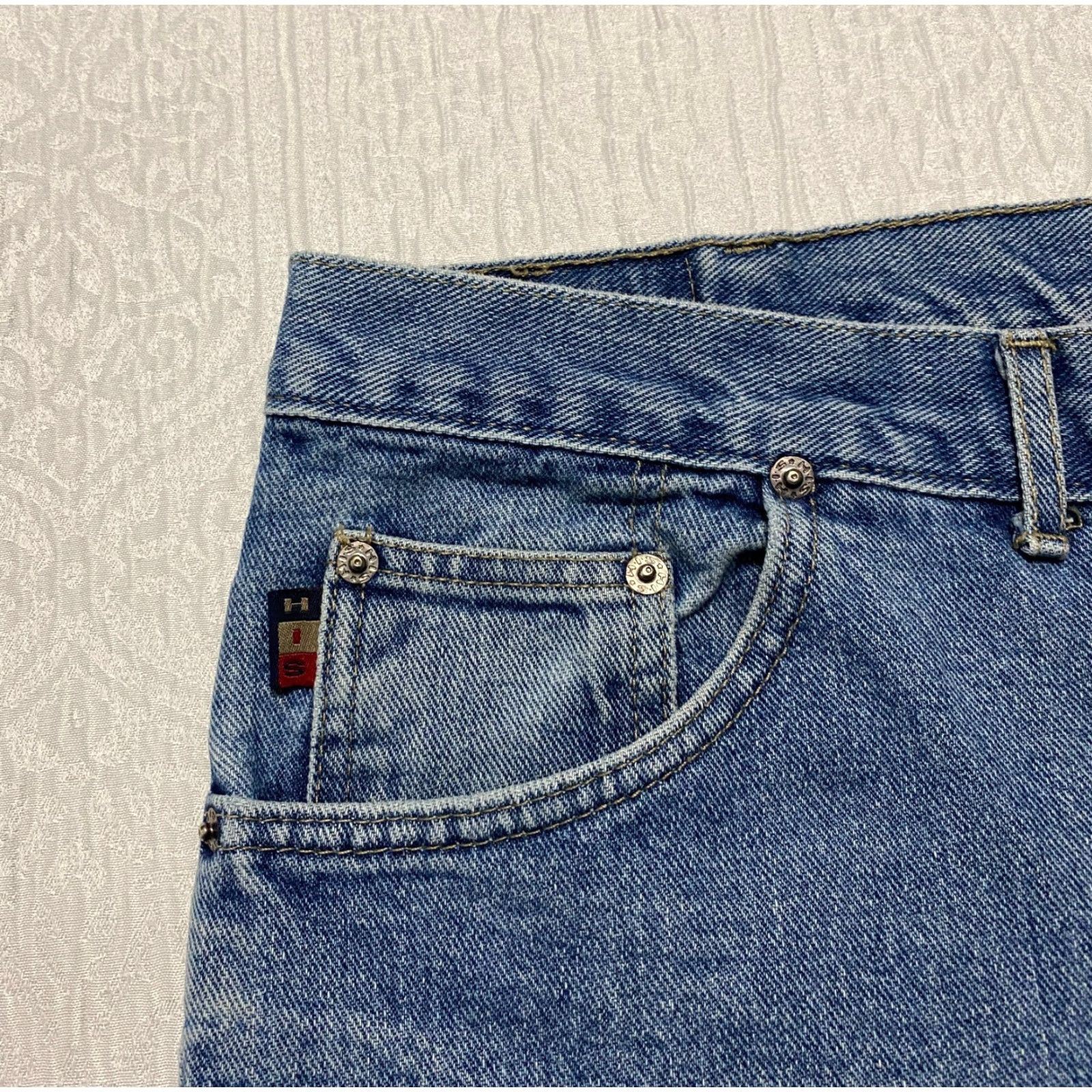 Vintage VINTAGE H.I.S Jeans Men’s 38×34 Blue Straight 5-Pocket Denim Cotton Logo 90s Mens Size US 38 / EU 54 - 4 Thumbnail