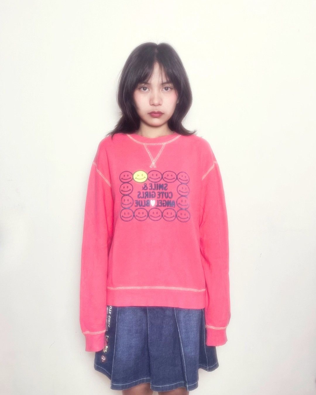 Angel Blue Angel Blue Y2K Smile Graphic Sweatshirt Size M / US 6-8 / IT 42-44 - 1 Thumbnail