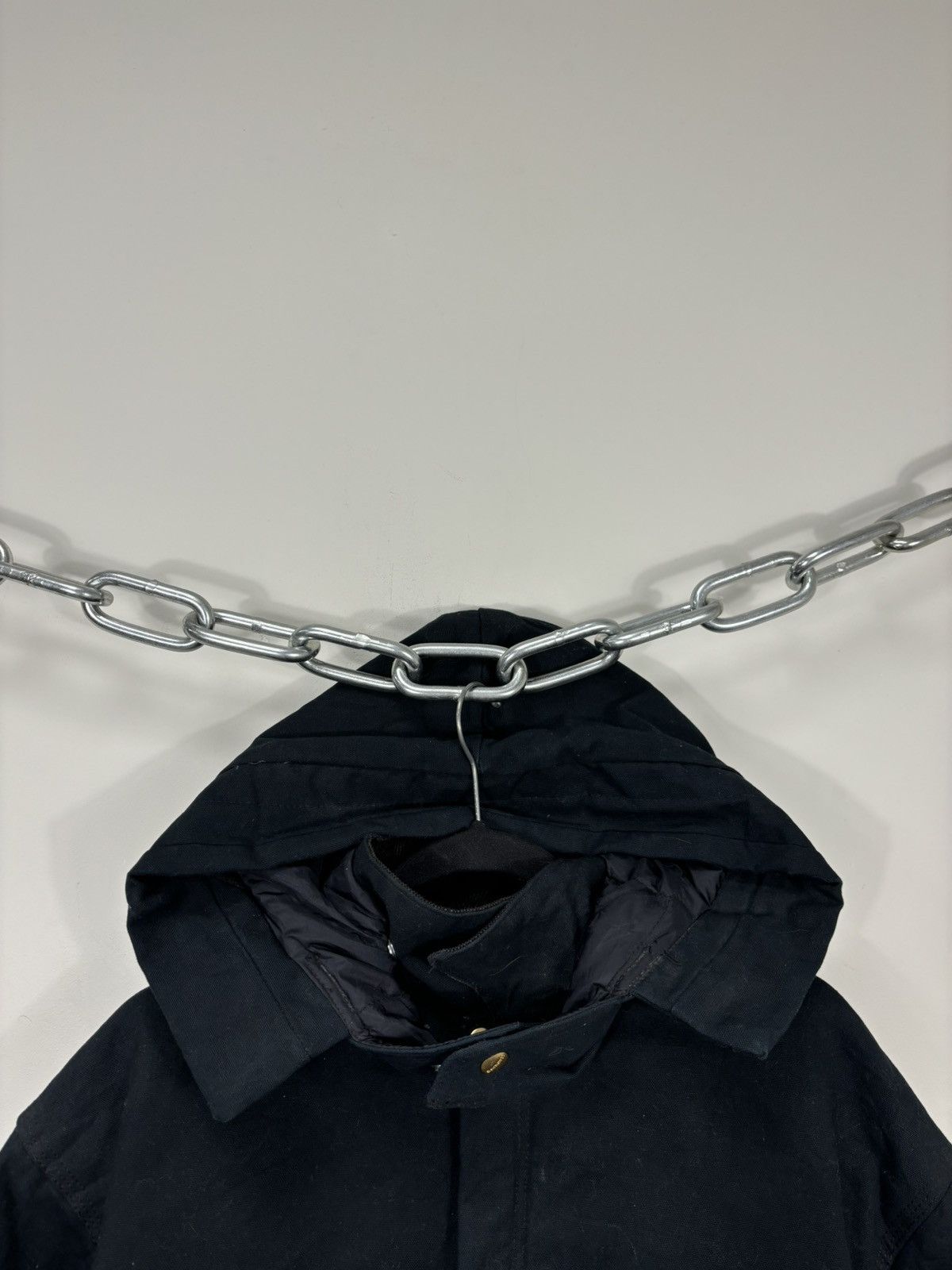 Carhartt Vintage 90s Carhartt USA Zip Pockets Hooded Cropped Jacket Size US L / EU 52-54 / 3 - 3 Thumbnail