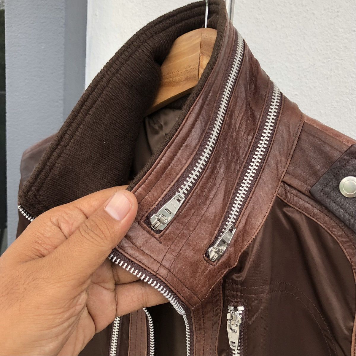 JACKROSE Jack Rose Maison Mix Leather Multi Zipper Type Jacket Size US M / EU 48-50 / 2 - 12 Thumbnail