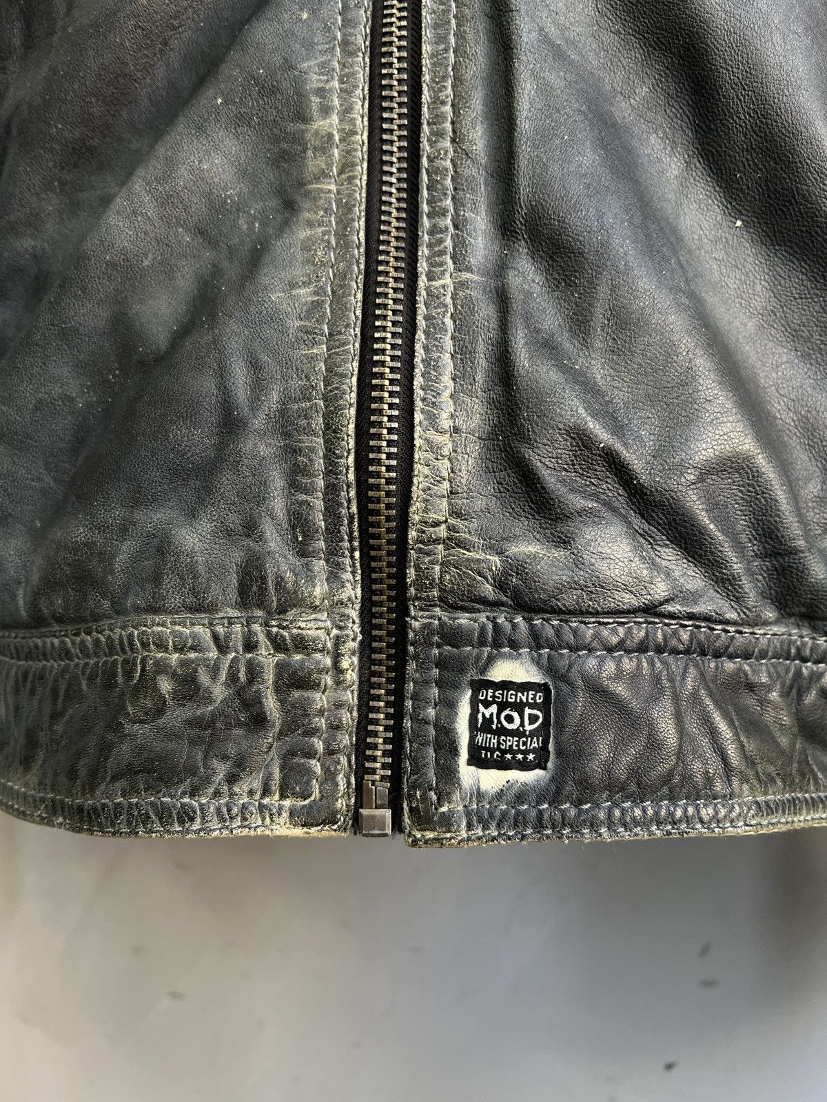 14th Addiction Washed leather racing zipper 14th addiction style jacket Size US XL / EU 56 / 4 - 7 Thumbnail