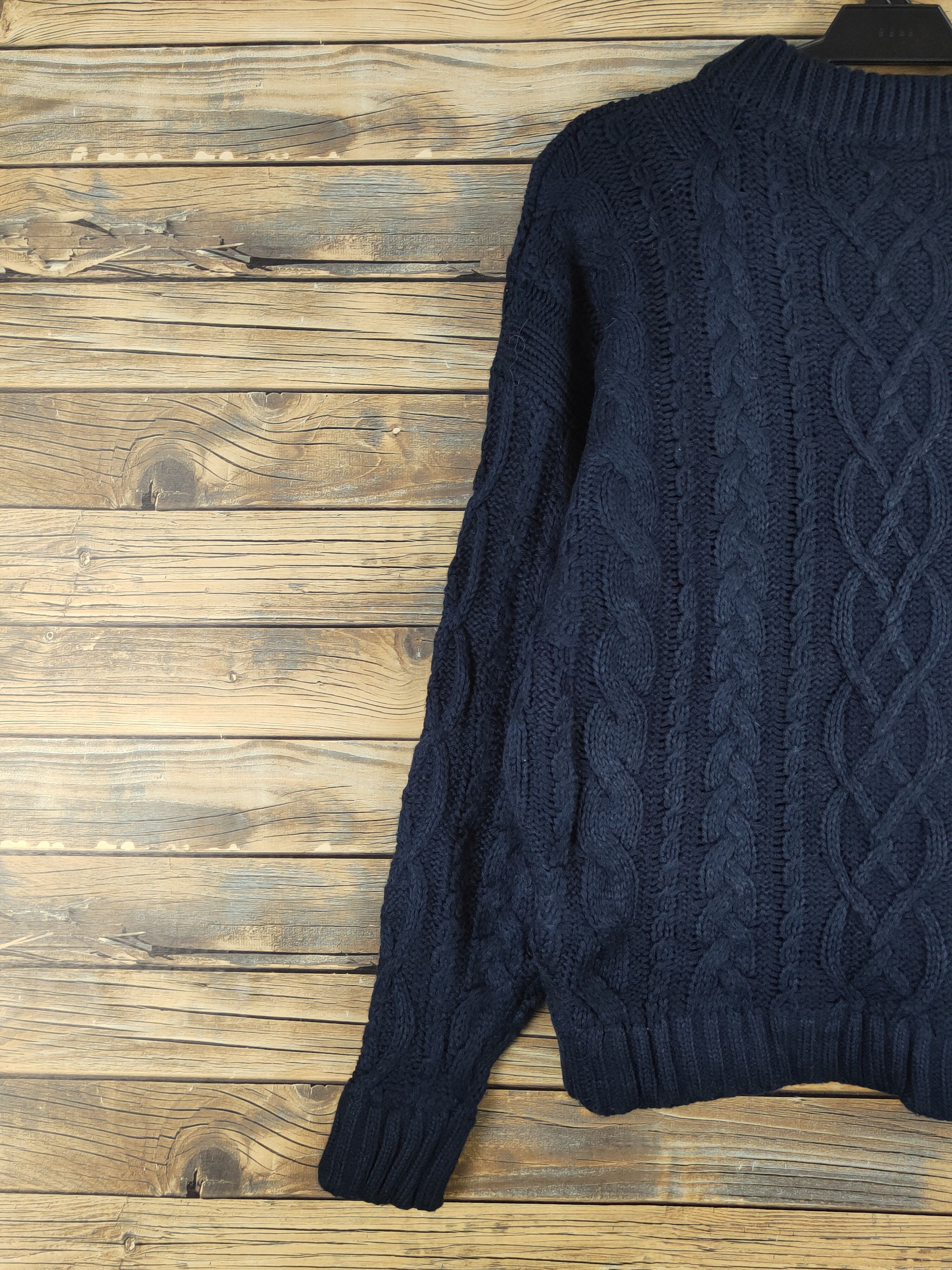 Aran Isles Knitwear × Japanese Brand × Vintage Sly Standard Navy Knitwear Sweatshirts #W1244 Size M / US 6-8 / IT 42-44 - 8 Thumbnail