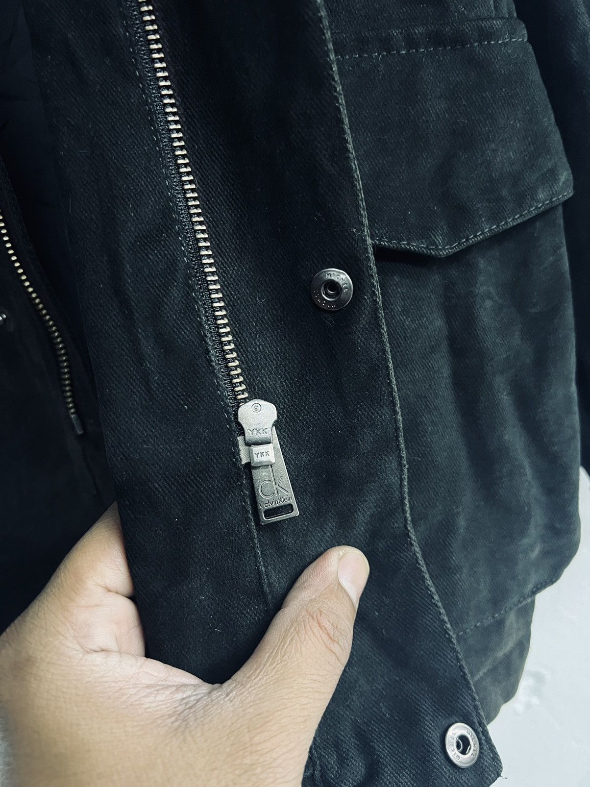 Calvin Klein × Calvin Klein 205W39NYC Vintage Calvin Klein Denim Chore Fur Jacket Size US M / EU 48-50 / 2 - 14 Thumbnail