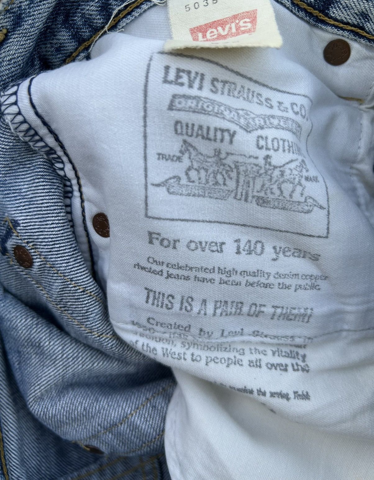 Kapital Vintage Levis Big E Selvedge Distressed Denim Jeans Size US 31 - 6 Thumbnail