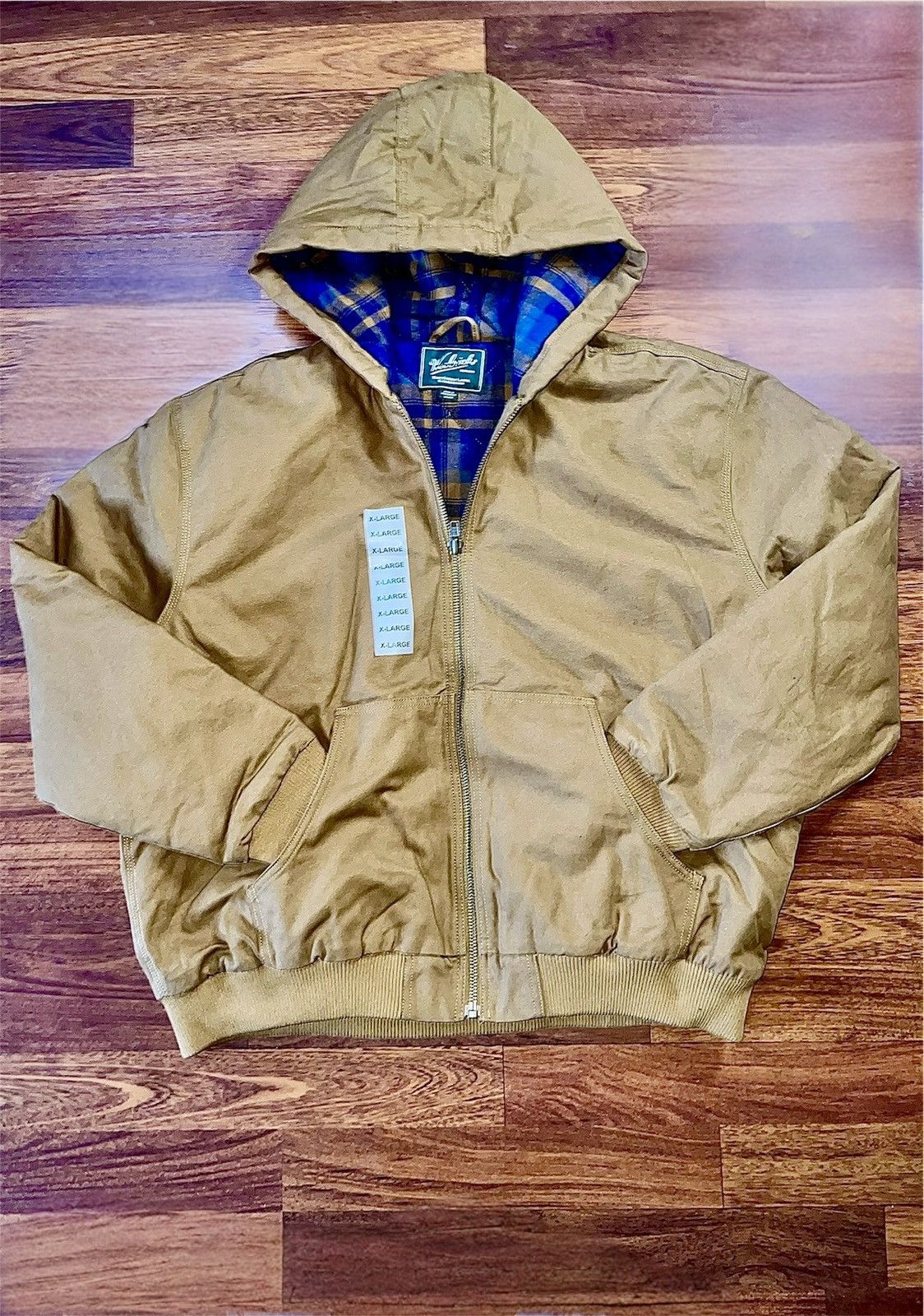 Woolrich Woolen Mills Flannel Lined Canvas Barn Jacket w/Hood Size US XXL / EU 58 / 5 - 6 Thumbnail