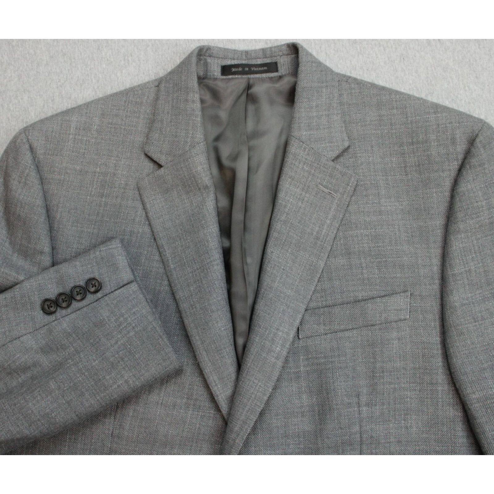 Lauren Ralph Lauren Blazer Mens 42R Gray Hopsack 2 Buttons