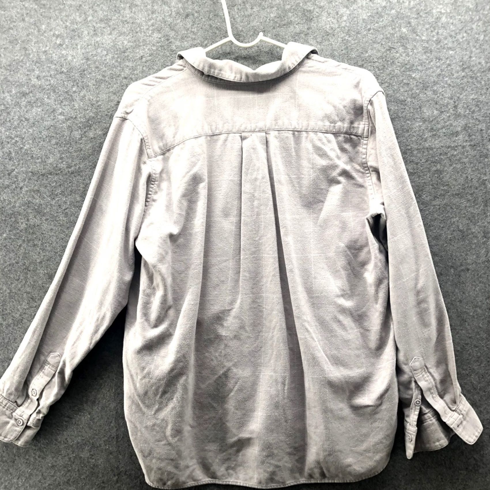 Muji Muji Flannel Shirt Womens L Beige Grid Plaid Cotton Button Down Size L / US 10 / IT 46 - 2 Thumbnail