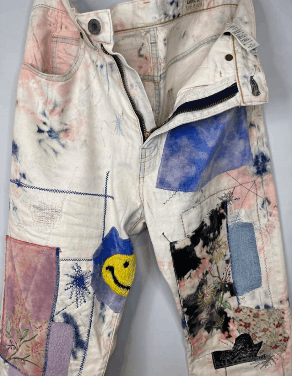 Kapital Kountry Kapital Kountry Smile Patchwork Denim Jeans Size US 34 / EU 50 - 2 Thumbnail