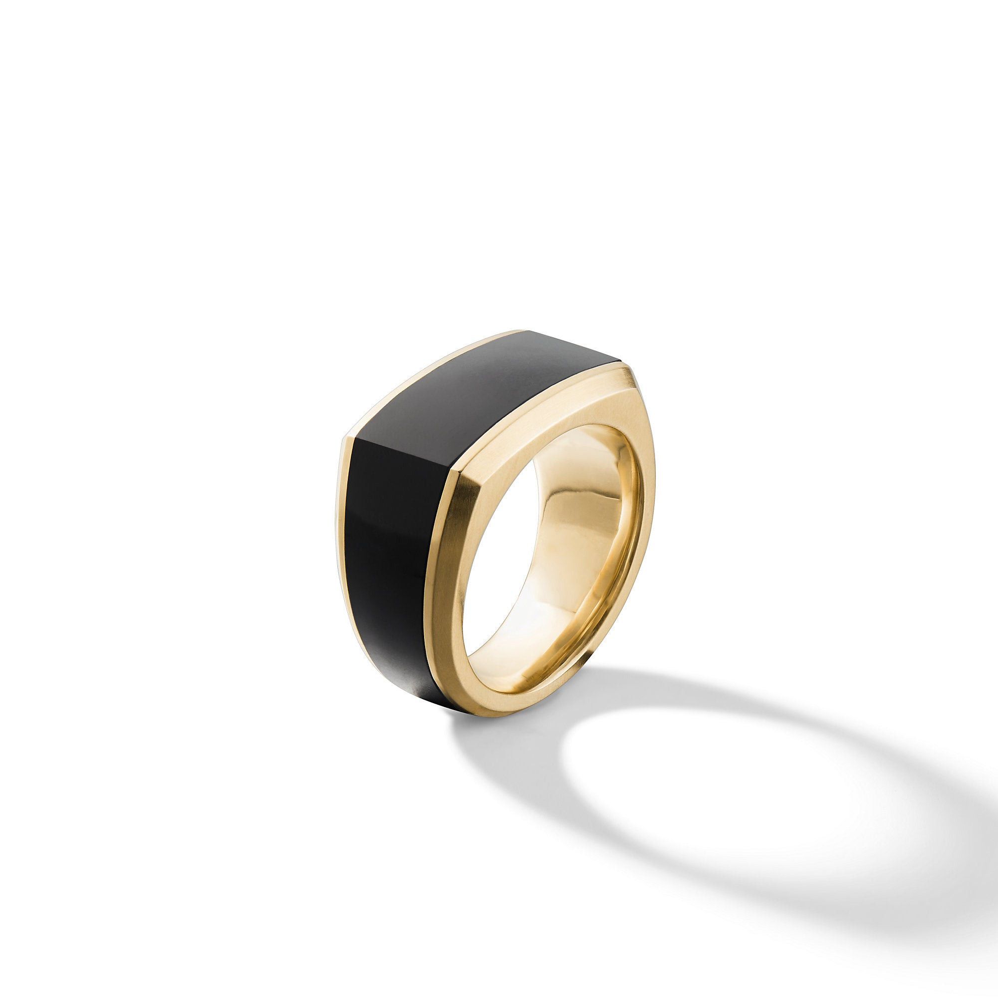 David Yurman o1w1db10325 Size:OS/ Roman Signet Ring in Black/Golden Size ONE SIZE - 3 Thumbnail