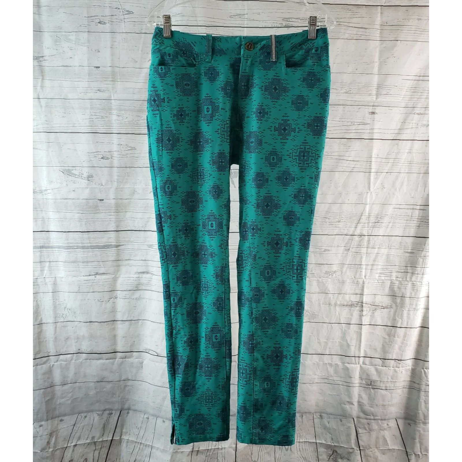 Vintage Sherpa Adventure Gear Womens Pants Sz 4 Blue Teal Low Rise Casual 29 Inseam Womens Size 27" / US 4 / IT 40 - 2 Thumbnail