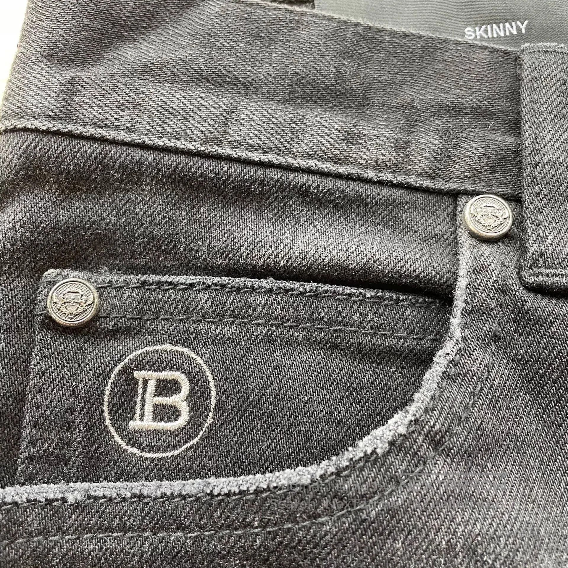 Balmain Balmain Black Silver Washed Distressed Jeans. Size US 32 / EU 48 - 4 Thumbnail