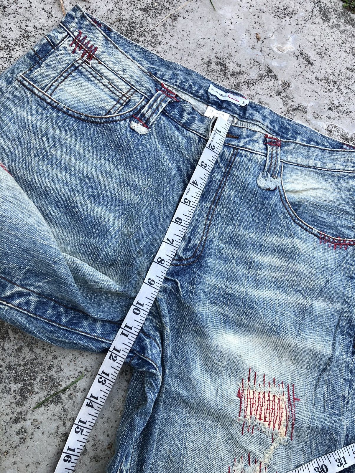 Japanese Brand ZIGZAG WASHED BLUE JEANS BY SIX STAREX EXCLUSIVE Size US 34 / EU 50 - 9 Thumbnail