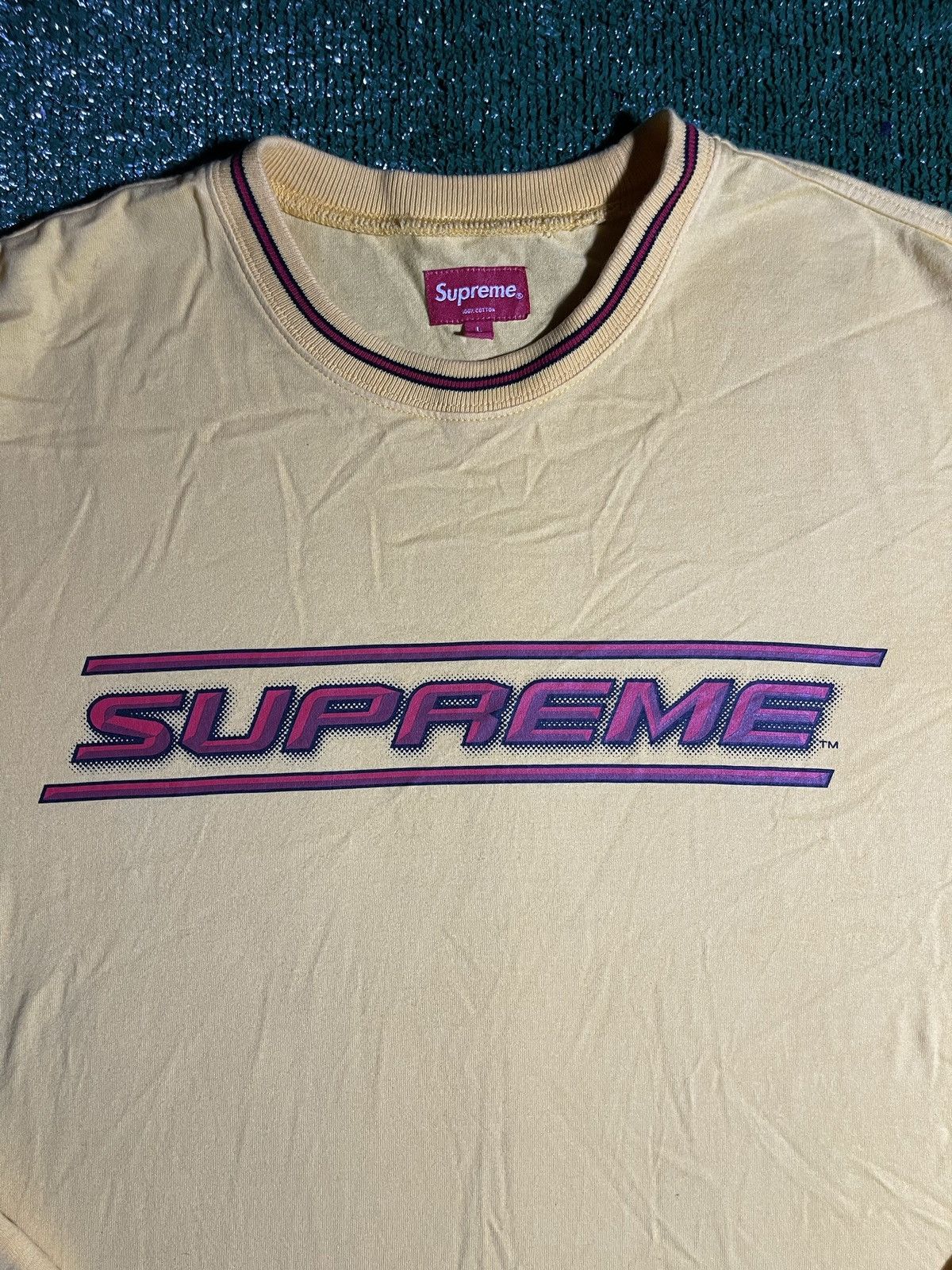Supreme Supreme Long Sleeve Red Logo Yellow T-shirt Size US L / EU 52-54 / 3 - 2 Thumbnail